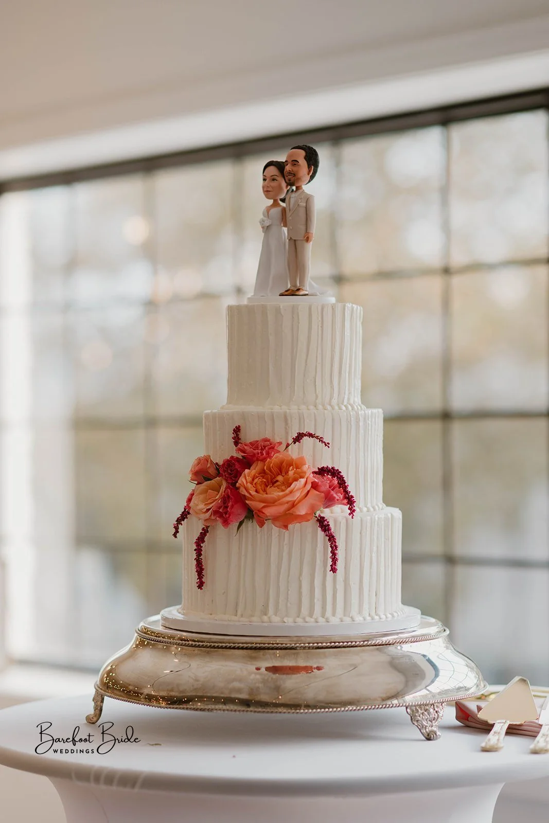 Barefoot Florals with Cake Art Wedding Cake