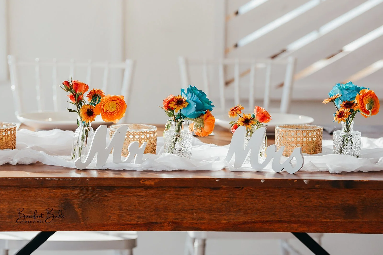 Barefoot Florals Fall table centerpieces bud vases