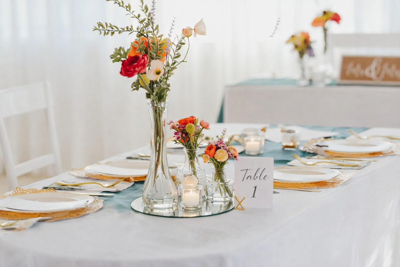 Table Decorations: Wildflowers