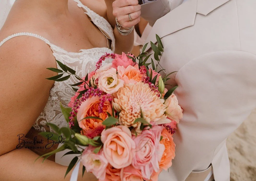 Barefoot Florals Bridal Bouquet Sunset Colors OCMD