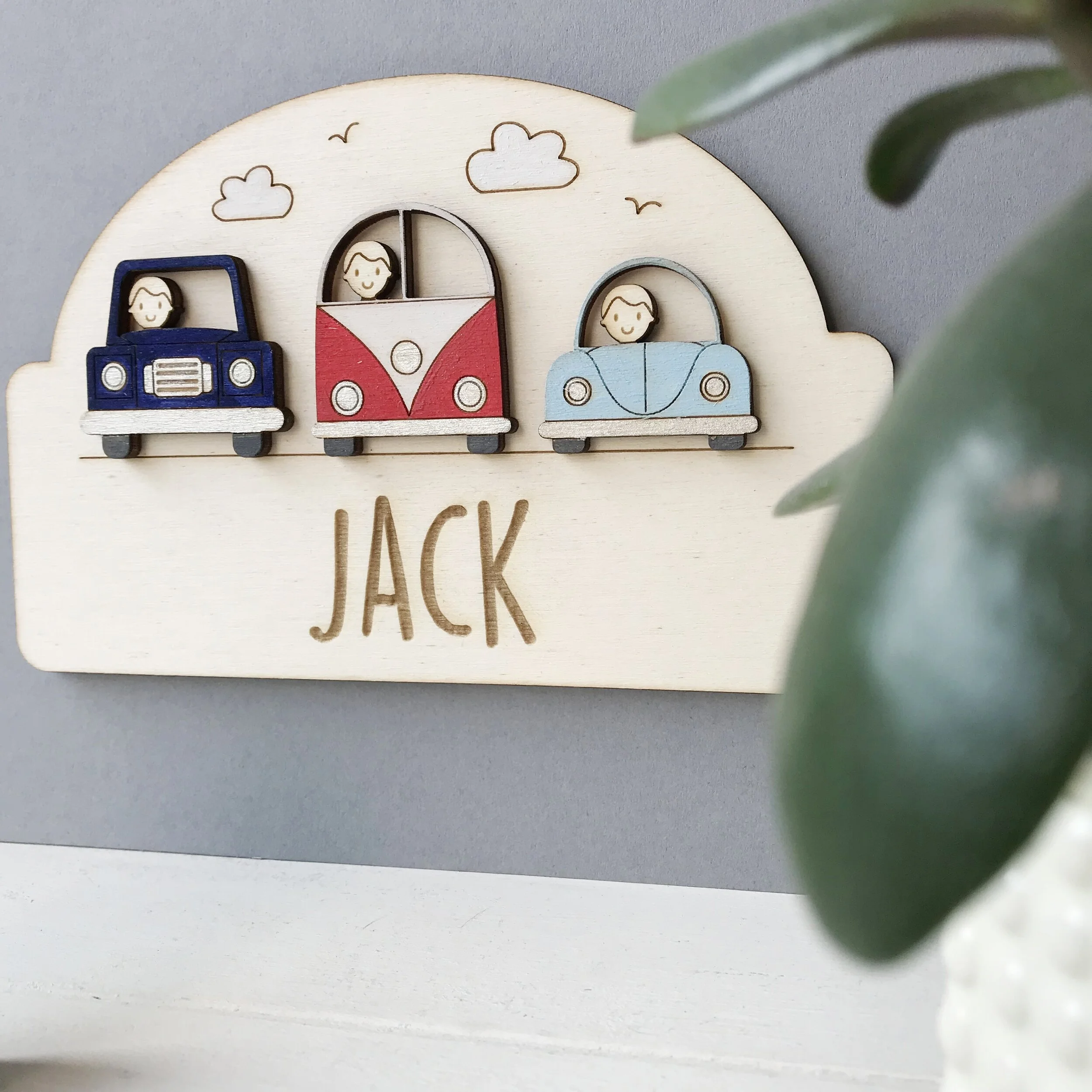 Personalised door plaque - cars