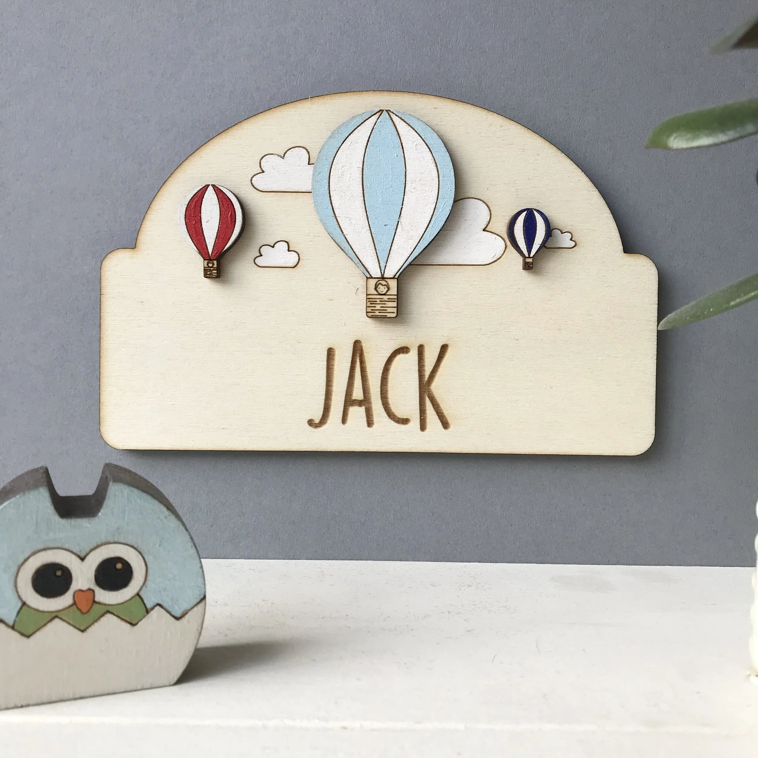 Personalised Hot Air balloon door sign