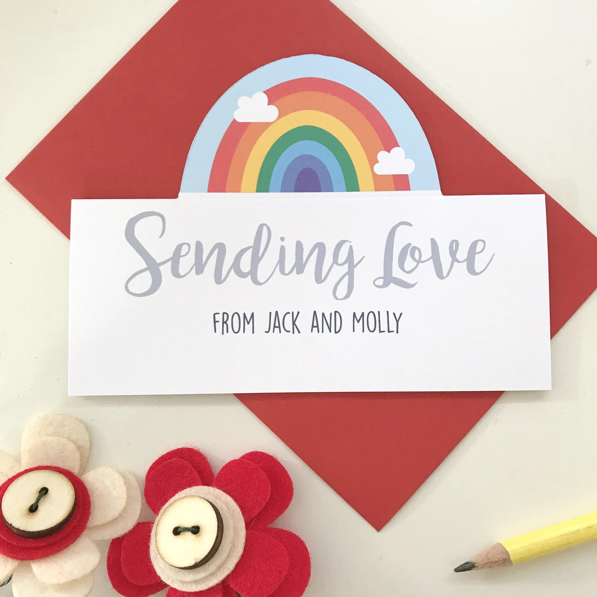 Sending Love card - Rainbow card