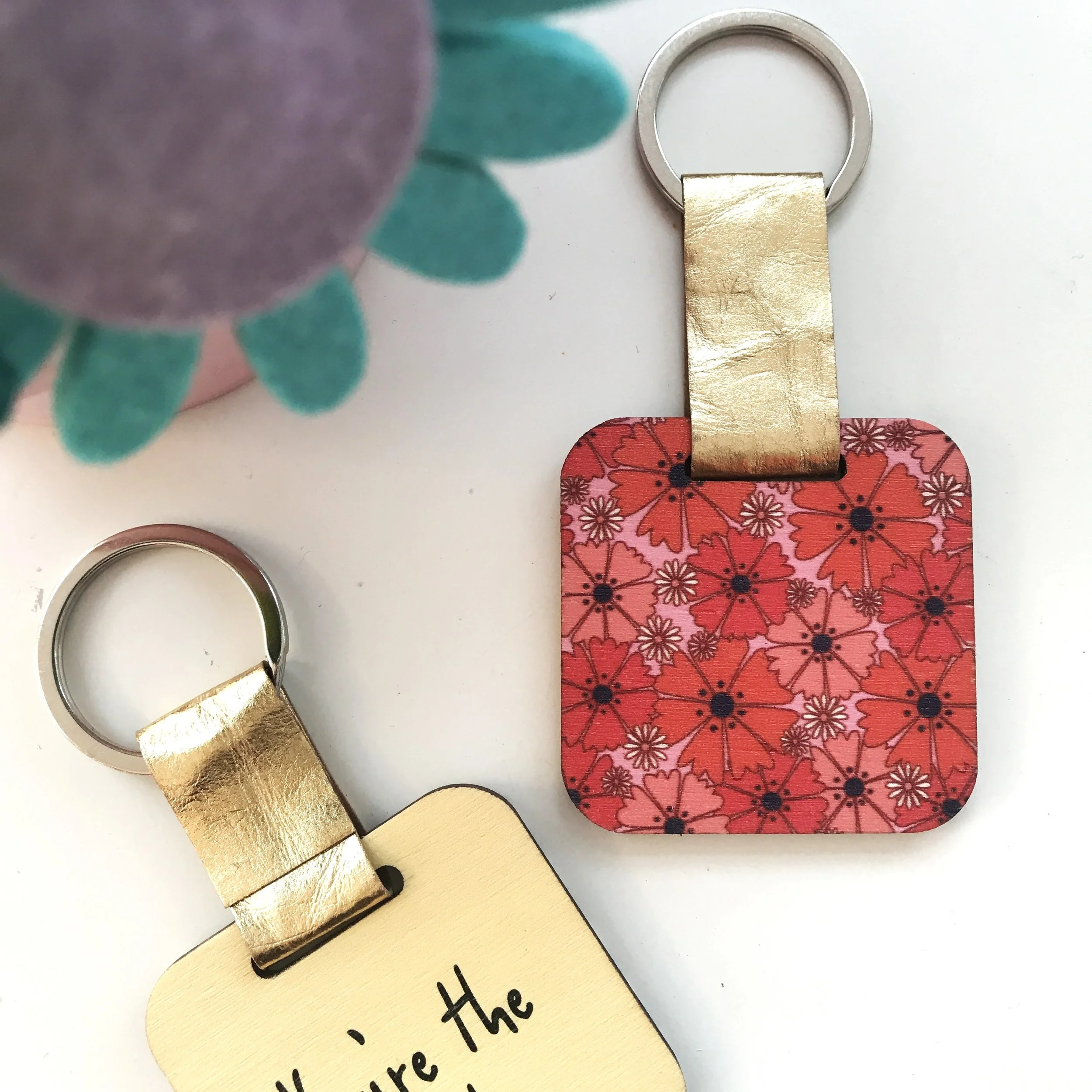Poppy, August Birth Flower Keyring