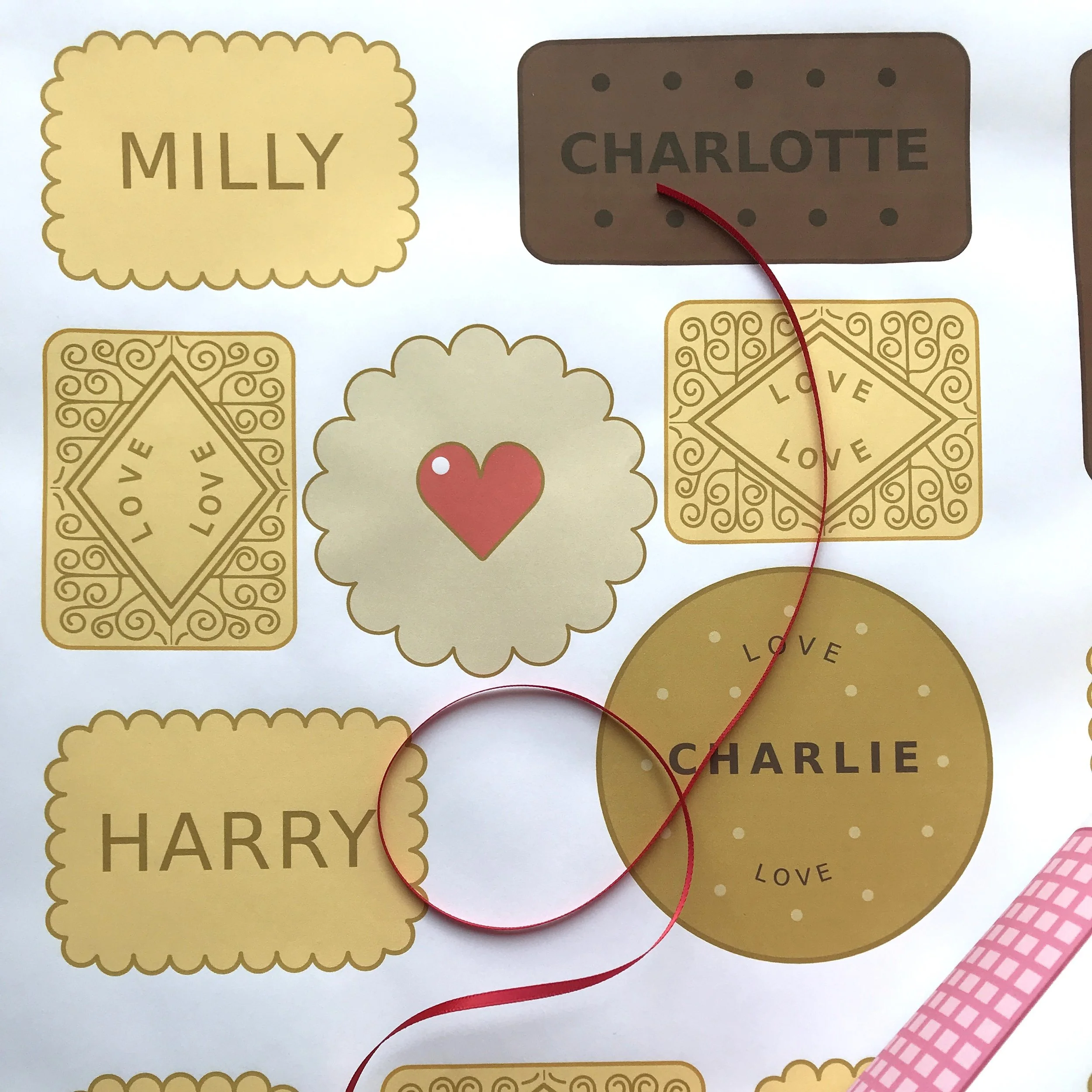 Personalised Mother's Day Wrapping Paper - Biscuit Themed