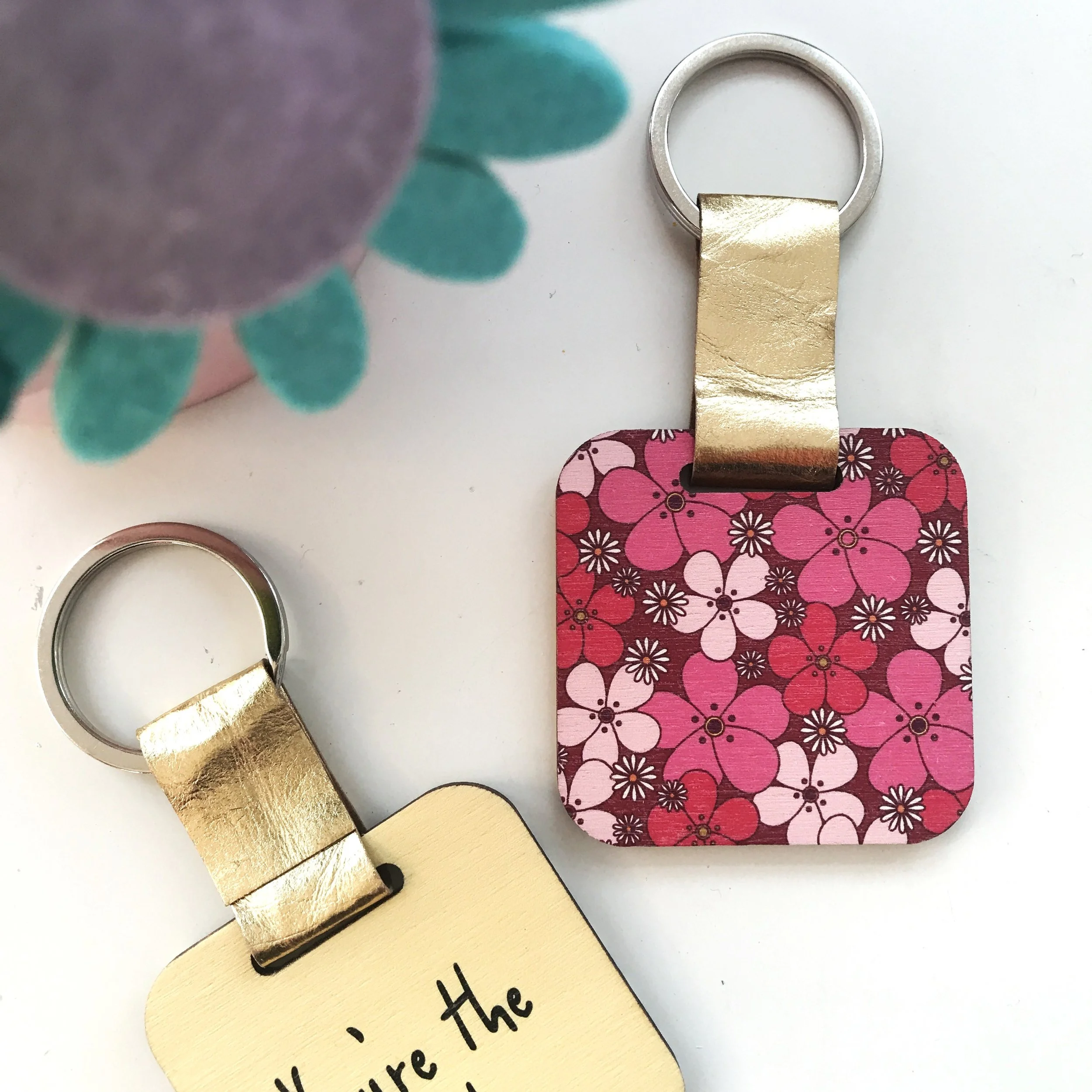 May Birth Flower Keyring - Hawthorn Flower Design
