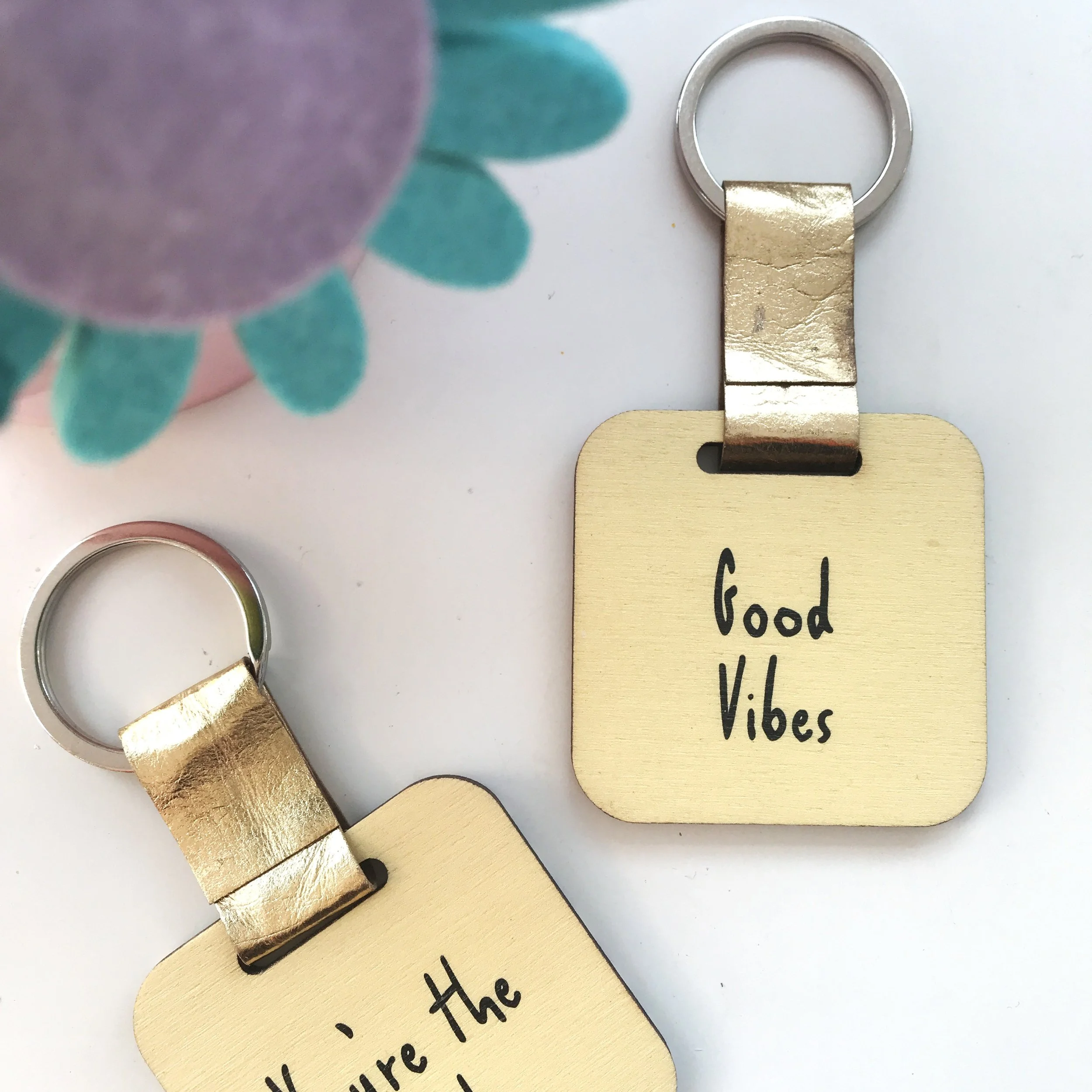 message keyring saying good vibes.JPG