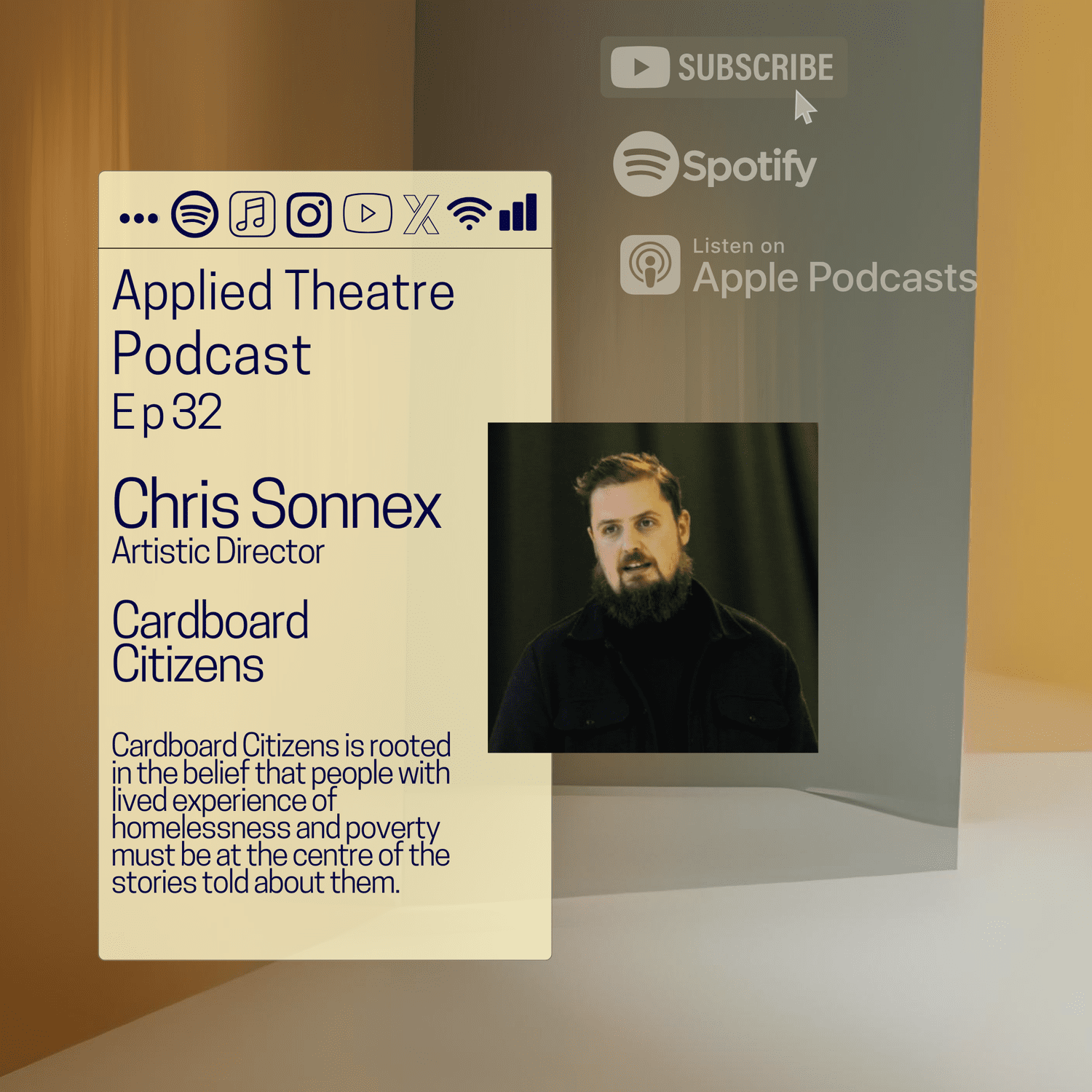 S01 E32 -Chris Sonnex / Cardboard Citizens episode artwork