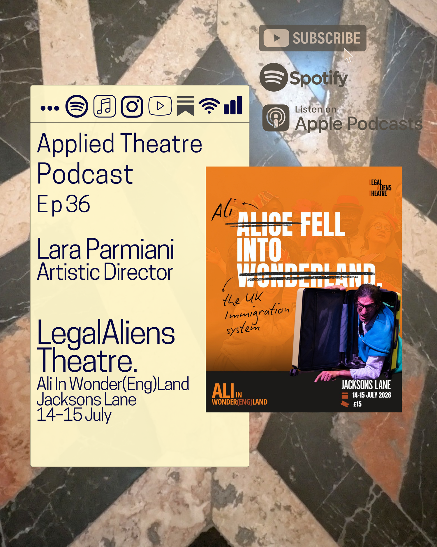 S01 E36 -Lara Parmiani \ Artistic Director, LegalAliens Theatre.