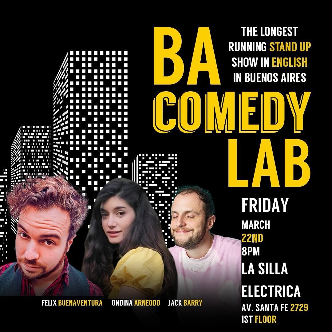 I&rsquo;m doing my first show in Argentina! 🇦🇷 This Friday @bacomedylab with some fantastic comedians. Very excited, come on down, tickets in story