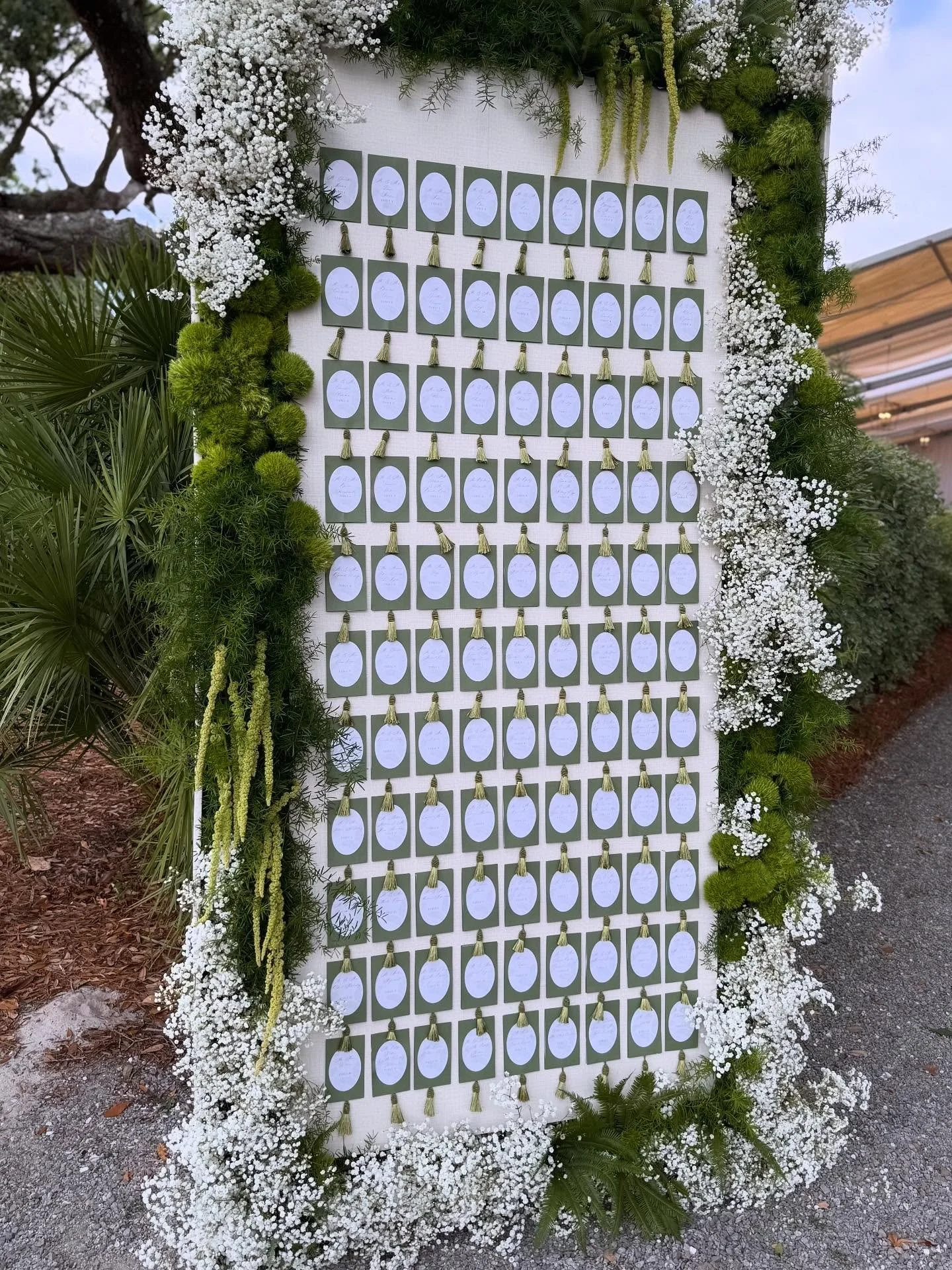Little flashback of this beauty. We love a good escort wall, but an escort wall with a floral border! 🤌💋

#escortwall #seatingchart #floralborderseatingchart #customeventrentals #charlestonsceventrentals 

Item Featured: 

Floral Border Seating Cha