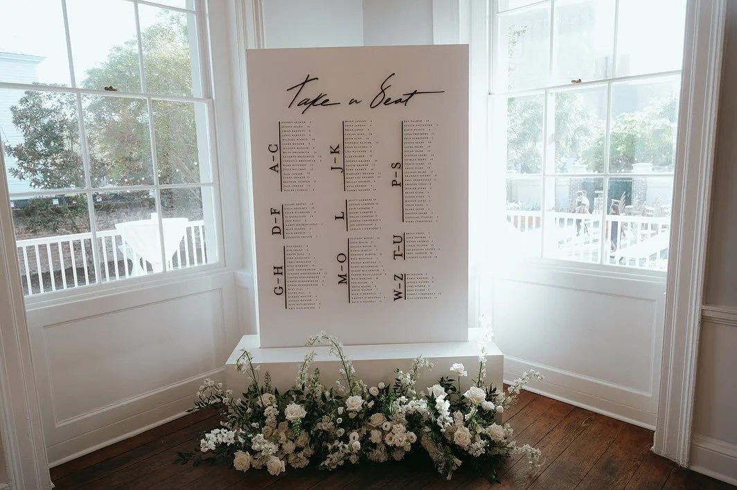 Black and white simplicity, always a classic. ✨

📷 @nmicklephotography 
Planner: @leahspellboundevents 

#seatingchart #weddingseatingchart #weddingrentals #weddingsignage #customeventrentals #charlestonsc #charlestonscweddjngs