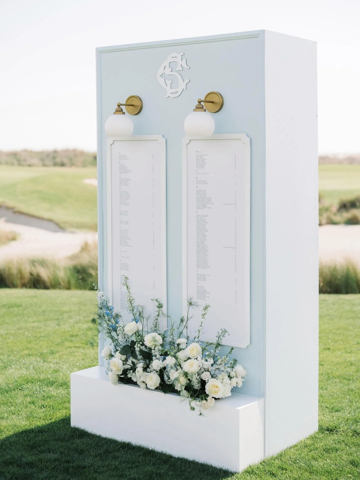From the lighting to the monogram, the perfect details to guide your guests to their seats. #seatingchart #customweddingrentals #customeventrentals #charlestonscweddings #charlestonsc 

Featured item: 4 x 8 Custom Color Wall | Lighting Flower Box Add