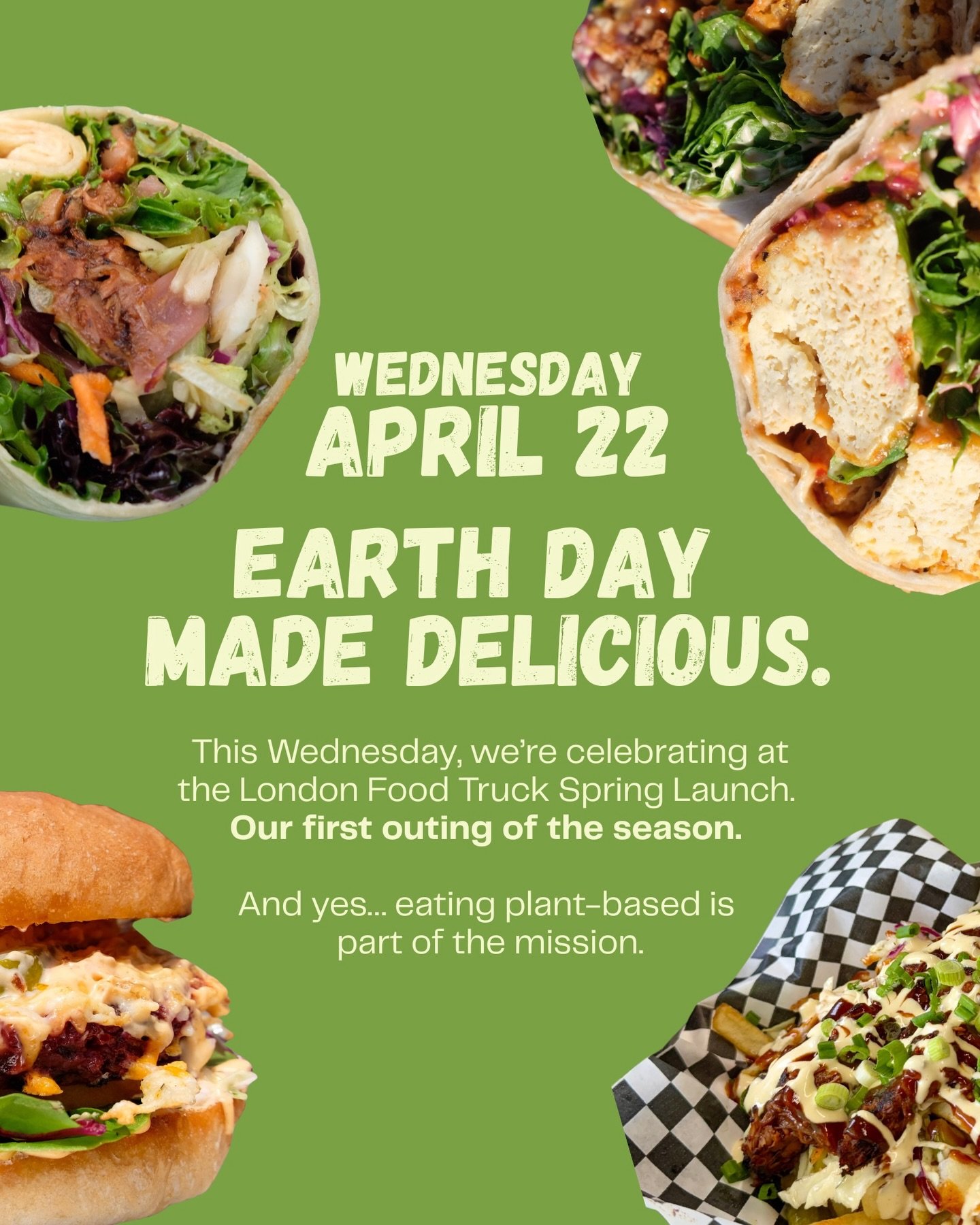 Tomorrow is Earth Day, make it delicious 🌍

We&rsquo;re kicking off the season at the London Food Truck Spring Launch&mdash;our first outing of the year, and the perfect way to celebrate what we&rsquo;re all about.

Plant-based, flavour-forward, and