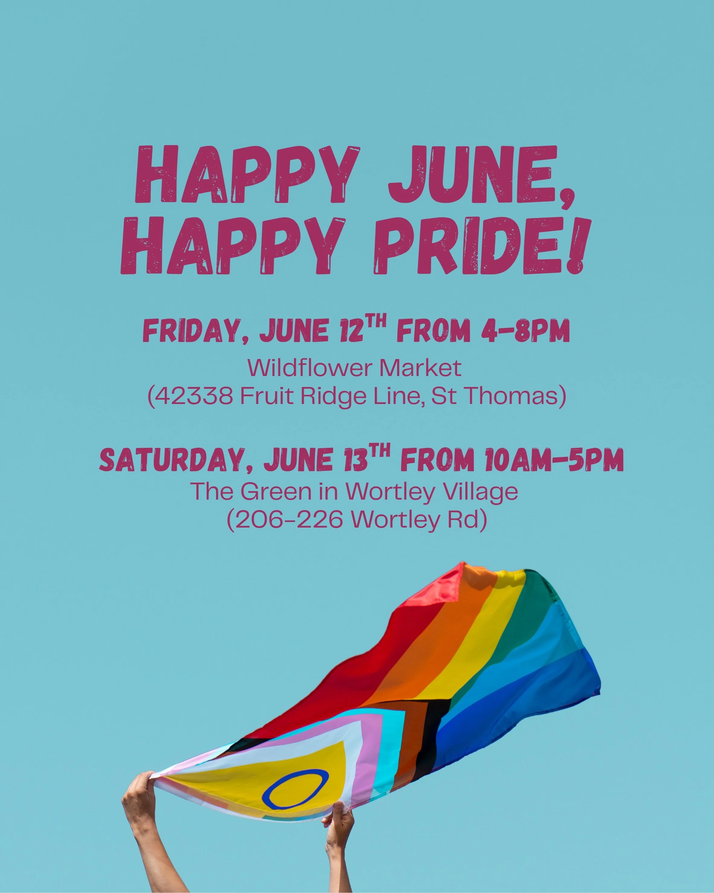 Happy June, happy Pride 🌈

New Leaf is hitting the road this weekend with the good food, good vibes, and plant-based eats you know and love. Come find us at two amazing local events and celebrate with us:

Friday, June 12 from 4&ndash;8PM
Wildflower