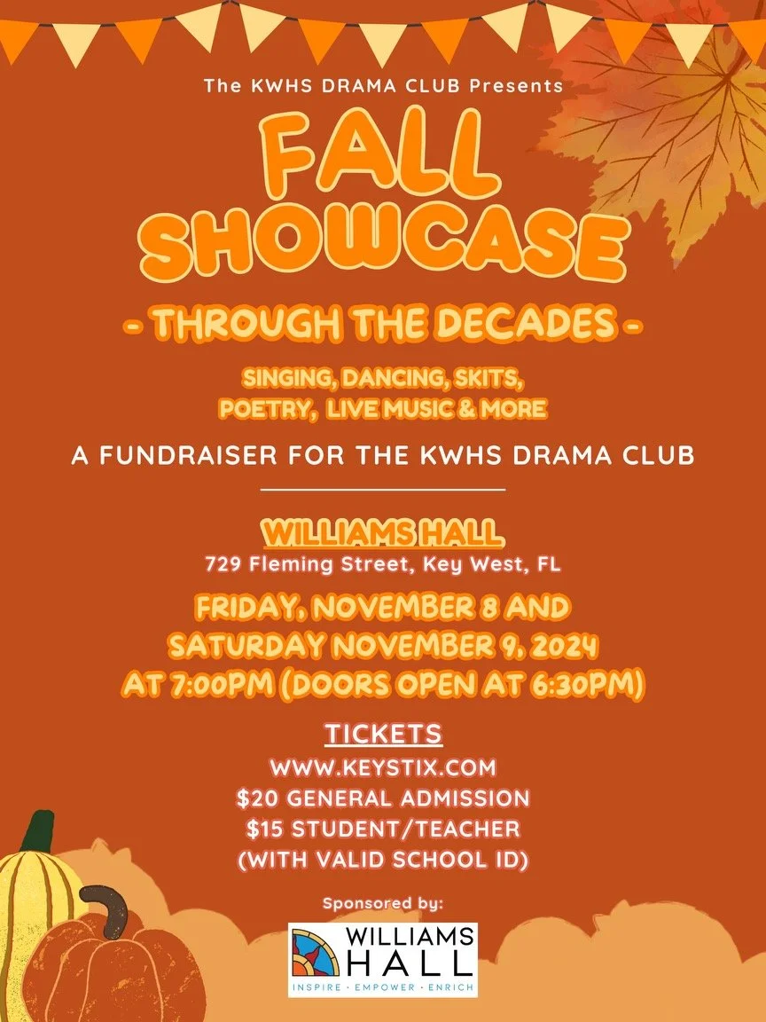KWHS Drama Club Presents Fall Showcase Fundraiser: Through the Decades!