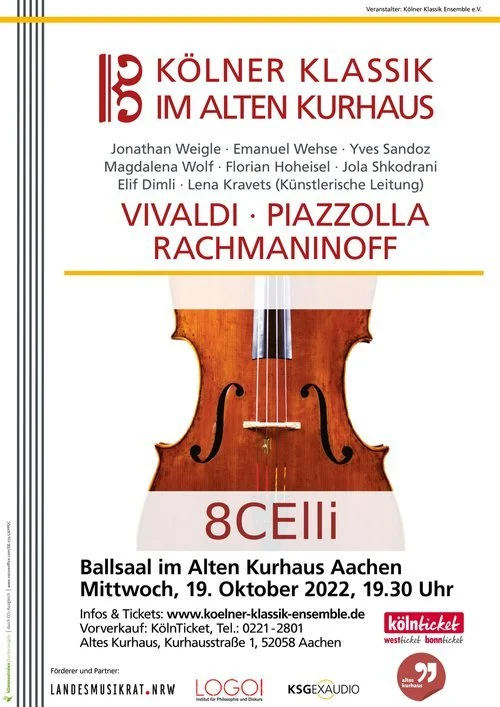 Kölner Klassik Ensemble&nbsp;»8CElli« &nbsp;am 19.10. im Ballsaal des Alten Kurhauses