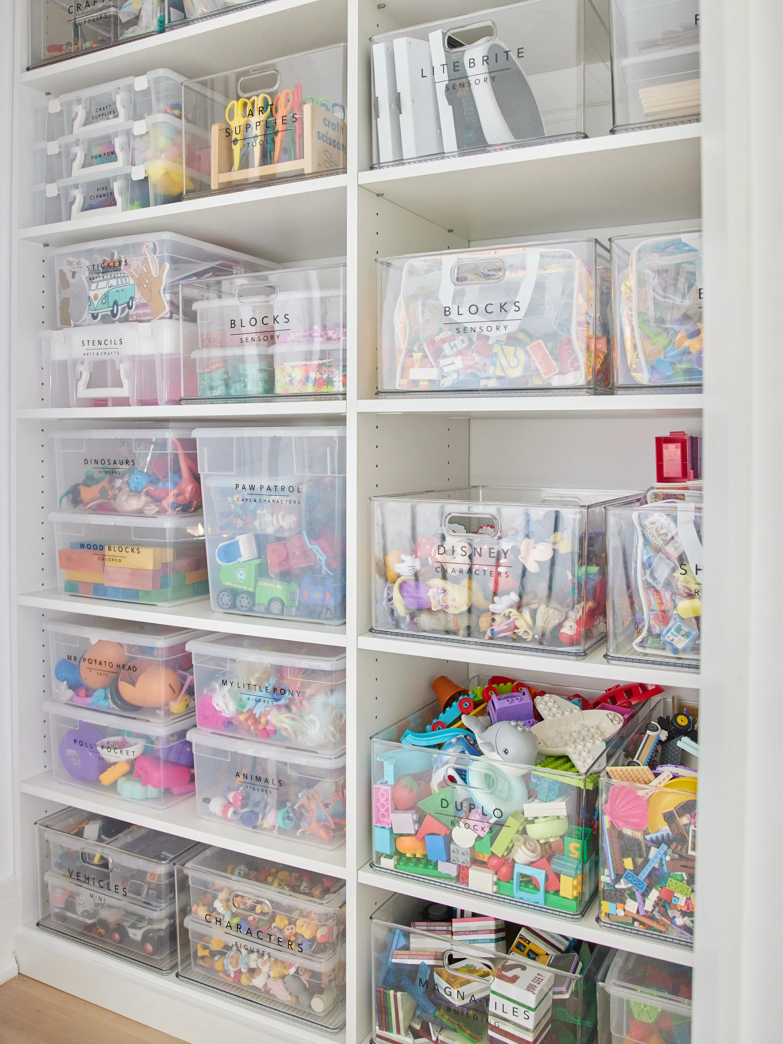 Four girls. Four different ages. A LOT of toys 😅

I am so proud of how these playroom closets turned out, aesthetically AND functionally.  And I&rsquo;m finally sharing all the details on the blog 😍

A little background: this was part of a whole-ho