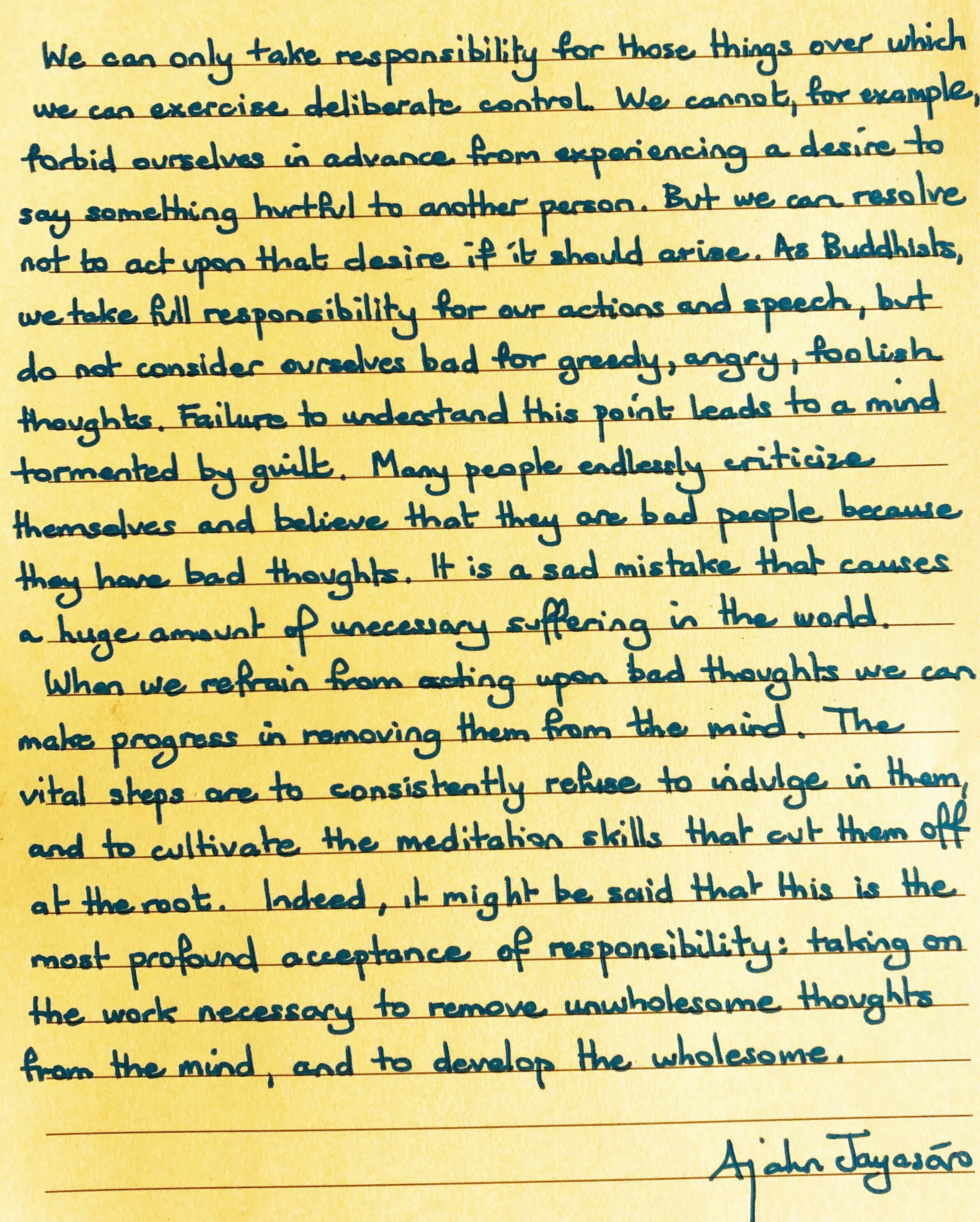 The Most Profound Acceptance of Responsibility