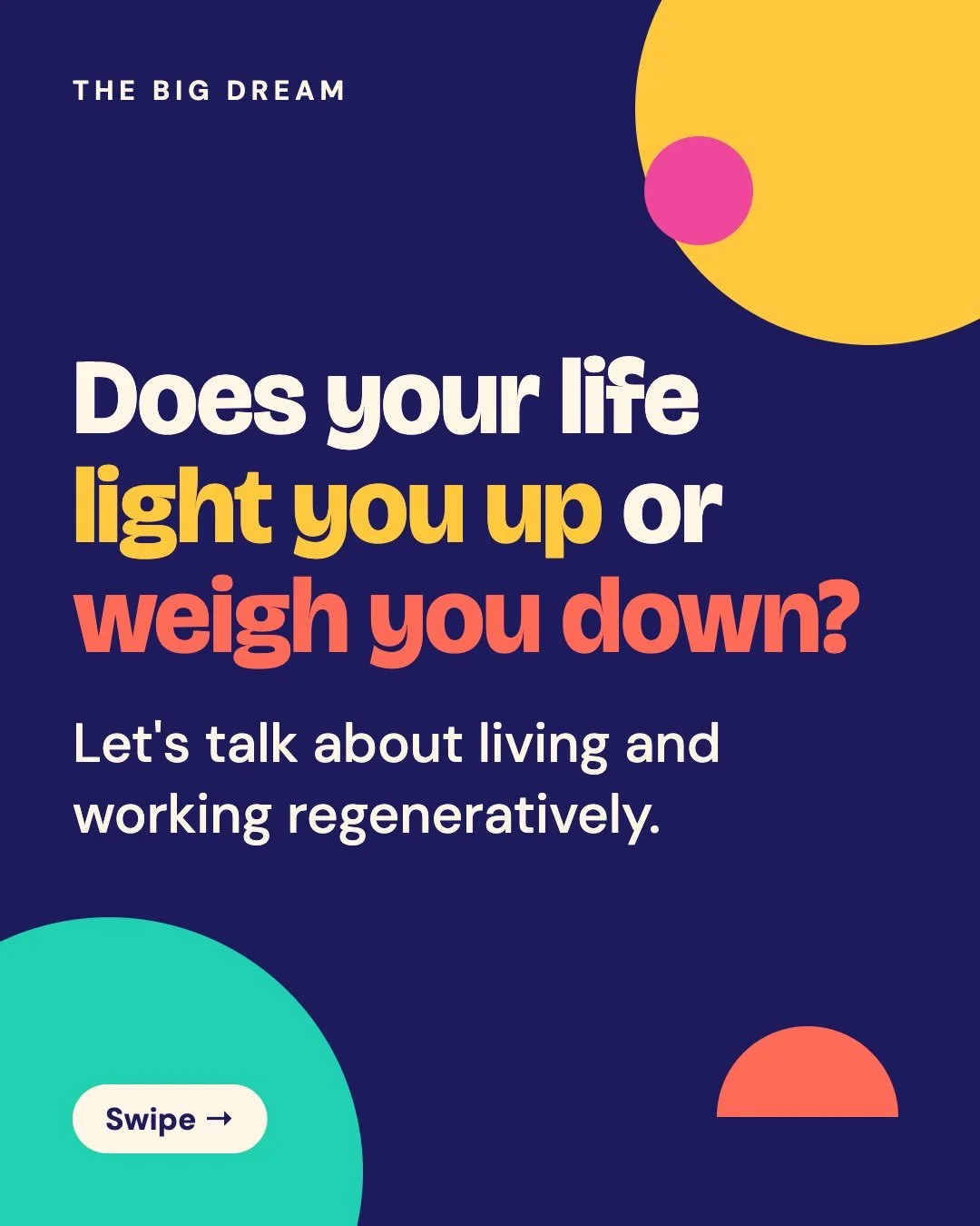 What if your business and your life actually gave energy back to you?

I deeply care about creating regenerative businesses and lives. Here&rsquo;s how I define regenerative:

✨ It lights you up rather than weighs you down
✨ The work makes you better
