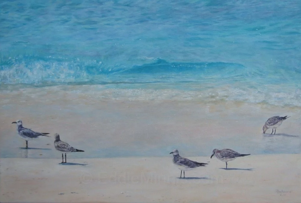 Beach Combers - Bimini - Oil on canvas - 24" x 16" 