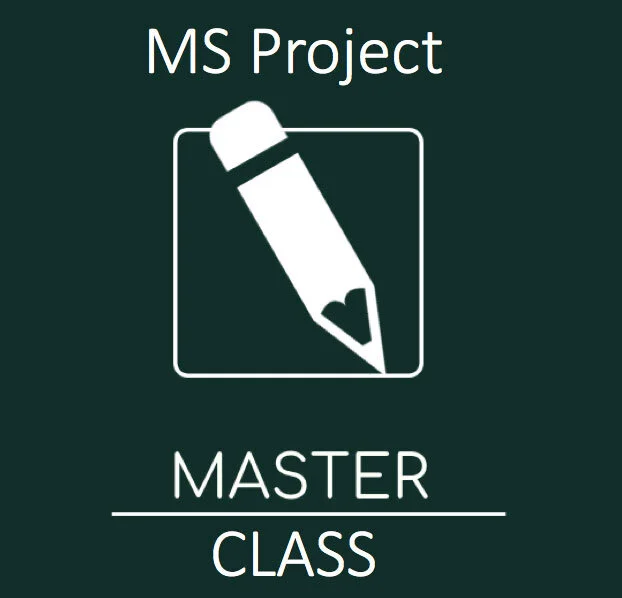 MS Project Master Class logo featuring a white pencil inside a square.