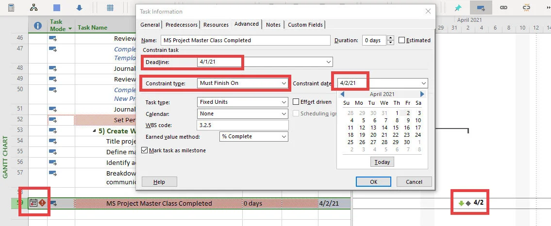 Figure 3. Timing constraints and deadlines.