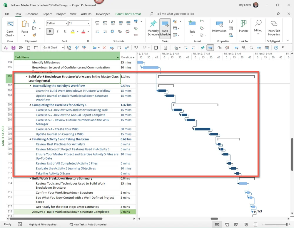 Build Work Breakdown Structure in Microsoft Project: WBS, Phases ...