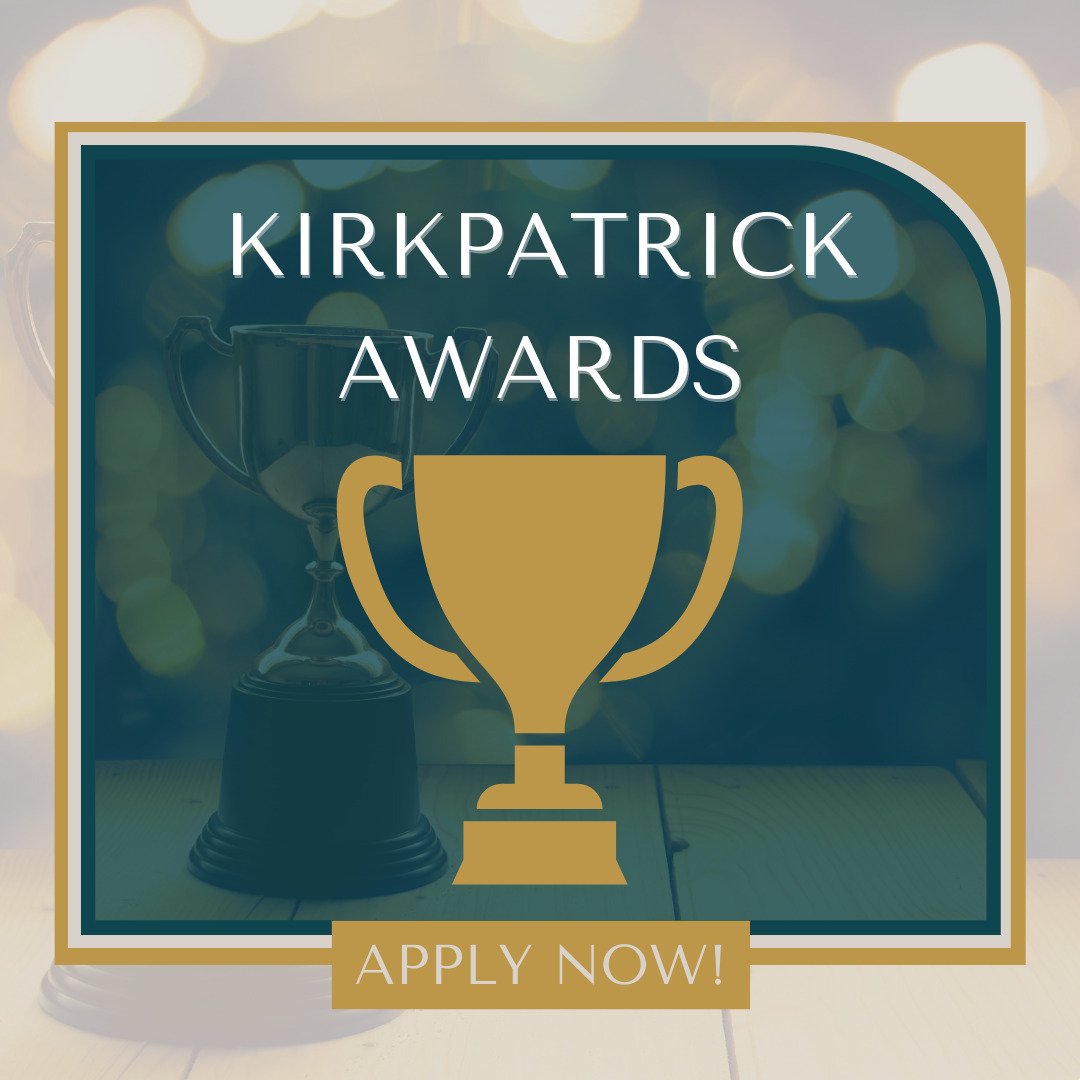 Have you heard? @kirkpatrick partners has launched the first ever Kirkpatrick Awards!

These awards recognize outstanding contributions to learning and performance evaluation, and we're thrilled to invite all Kirkpatrick community members to particip