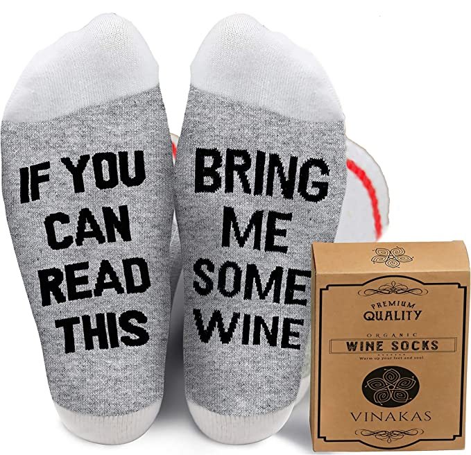 If You can Read This, Bring me Some Wine" athletic socks