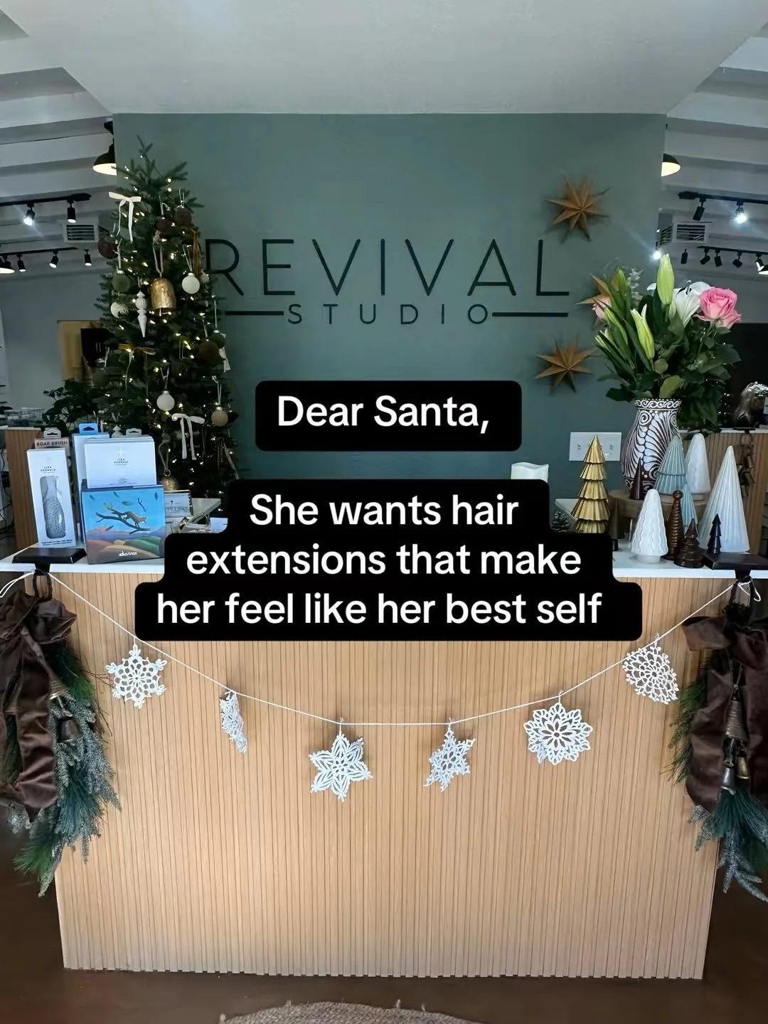 Dear Santa, 
This season she&rsquo;s wishing for confidence, self-care, and really good hair ✨
Gift cards, haircare and transformations available at Revival Studio 💇🏻&zwj;♀️ #revivalbabes #revivalstudio #bayareasalon #livermorehair #extensionspecia