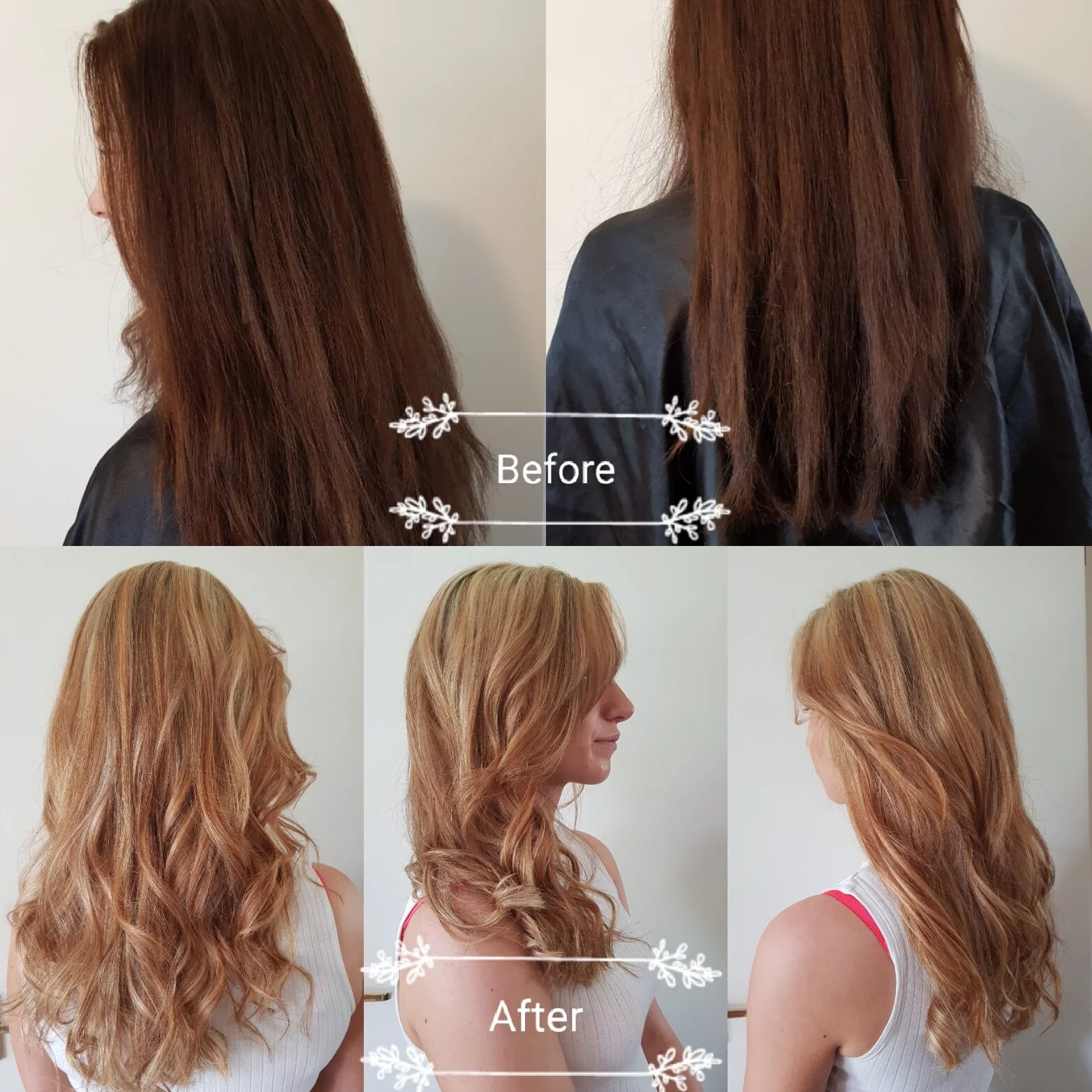Before and after colour correction 