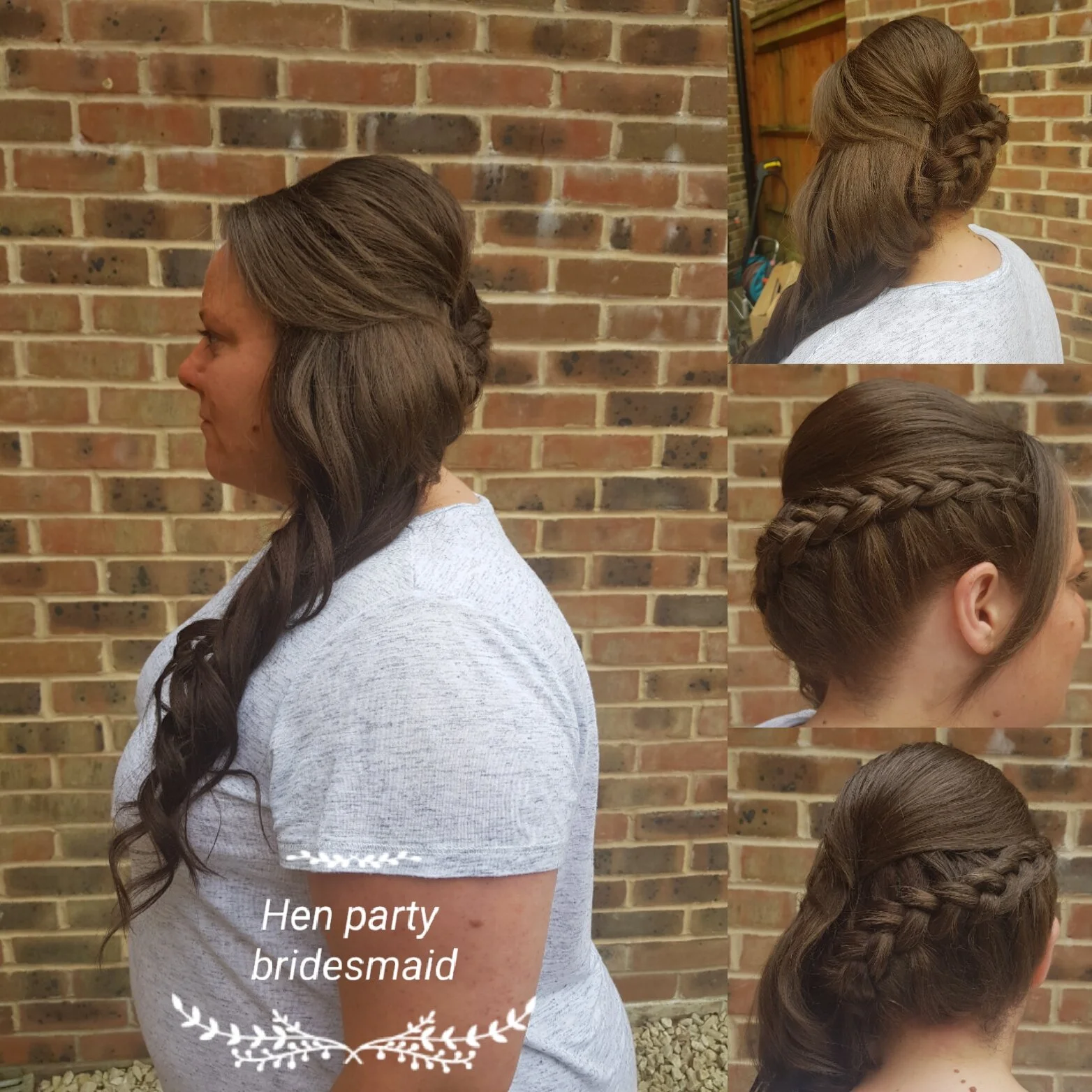 side french braid curly hen party hair 