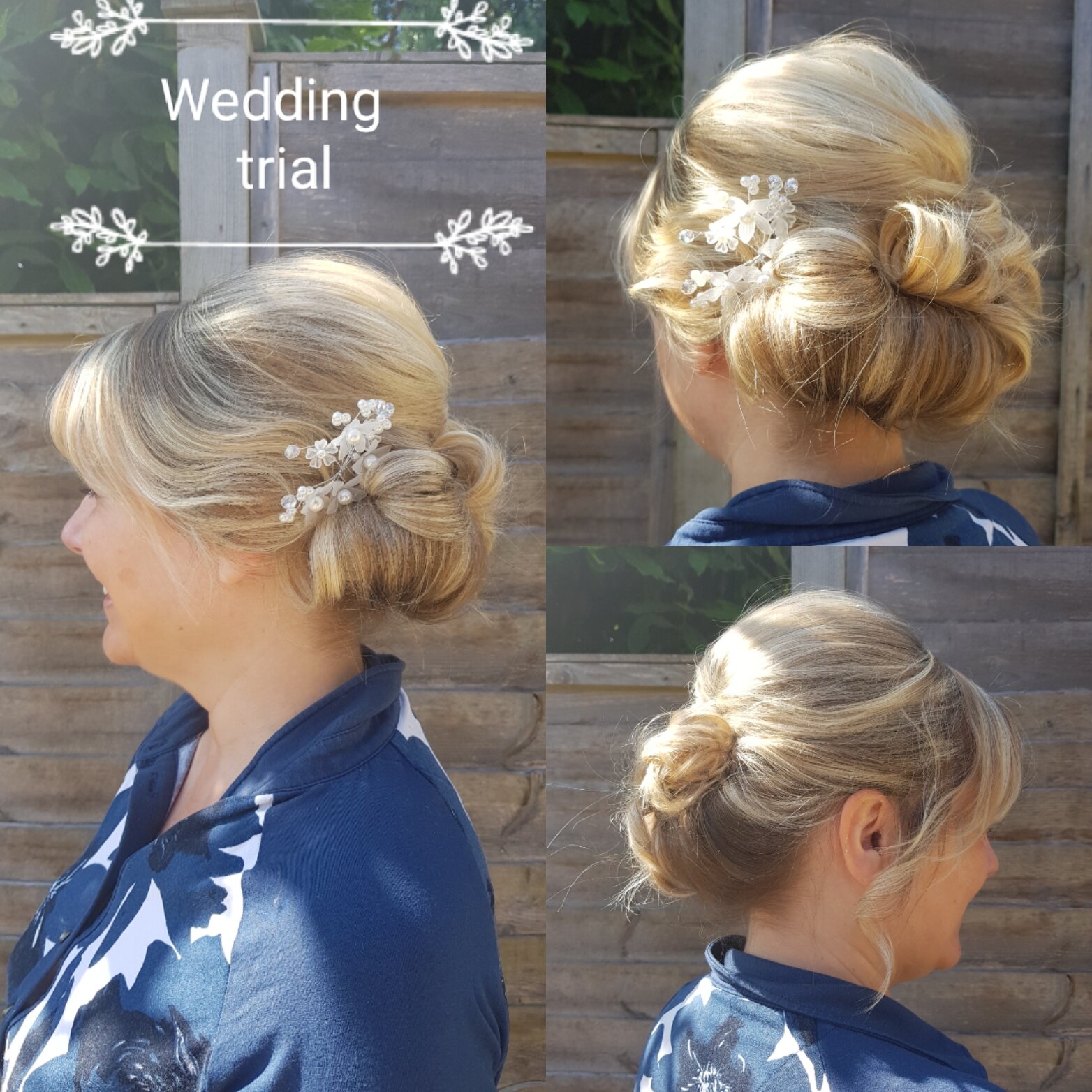 low bun bridal trial 