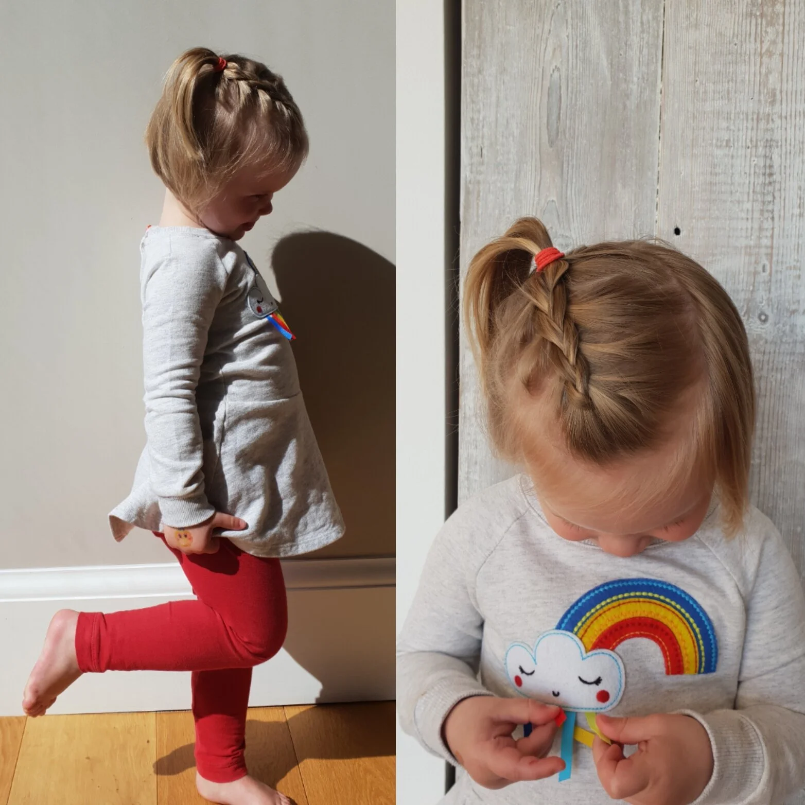 french braid side pony tail 