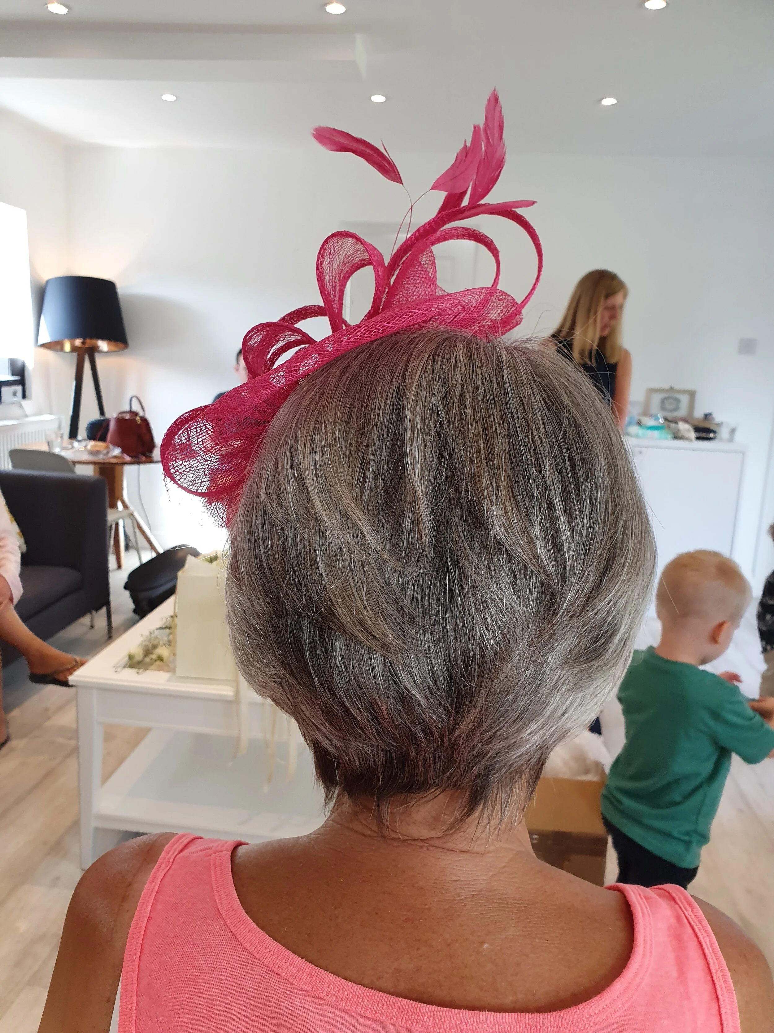 short hair blowdry mother of the groom 