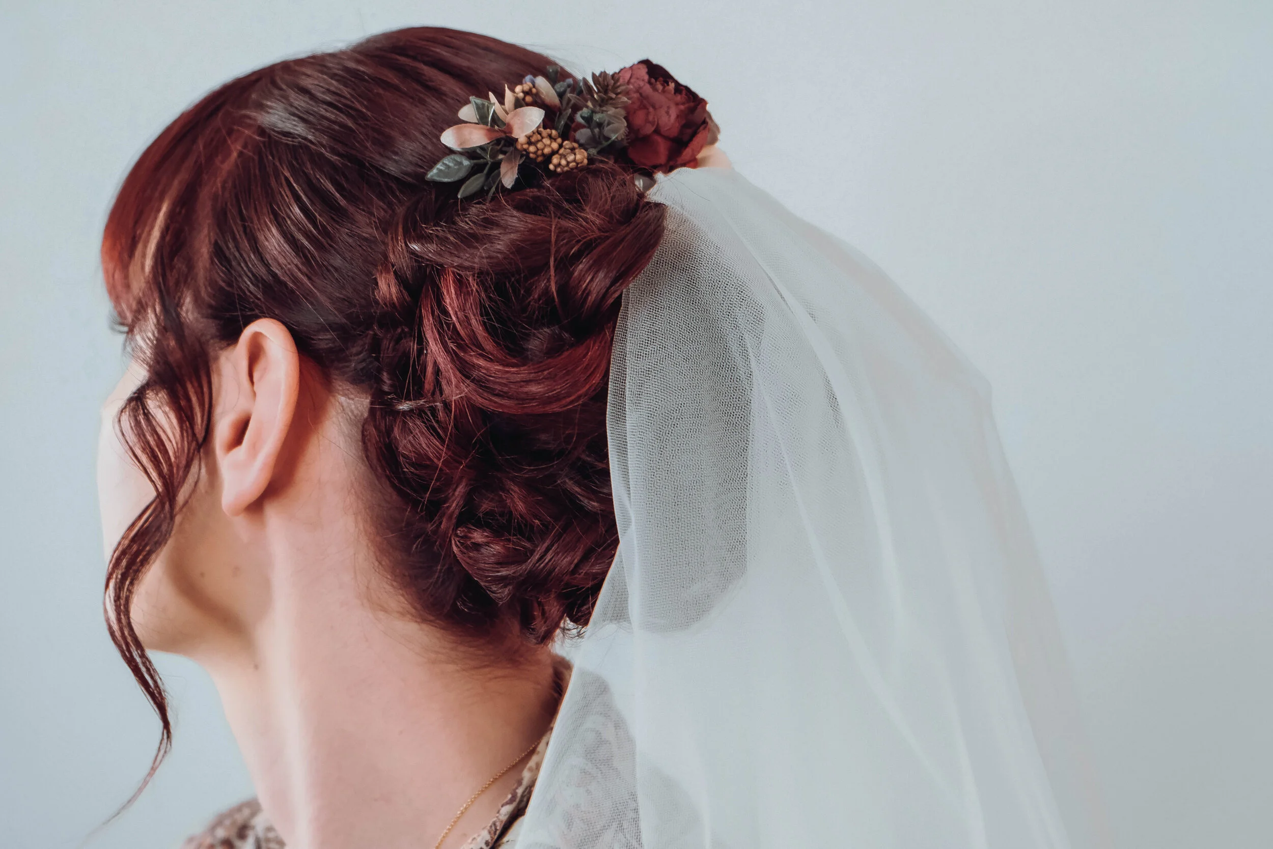  Forrest themed hair up bride