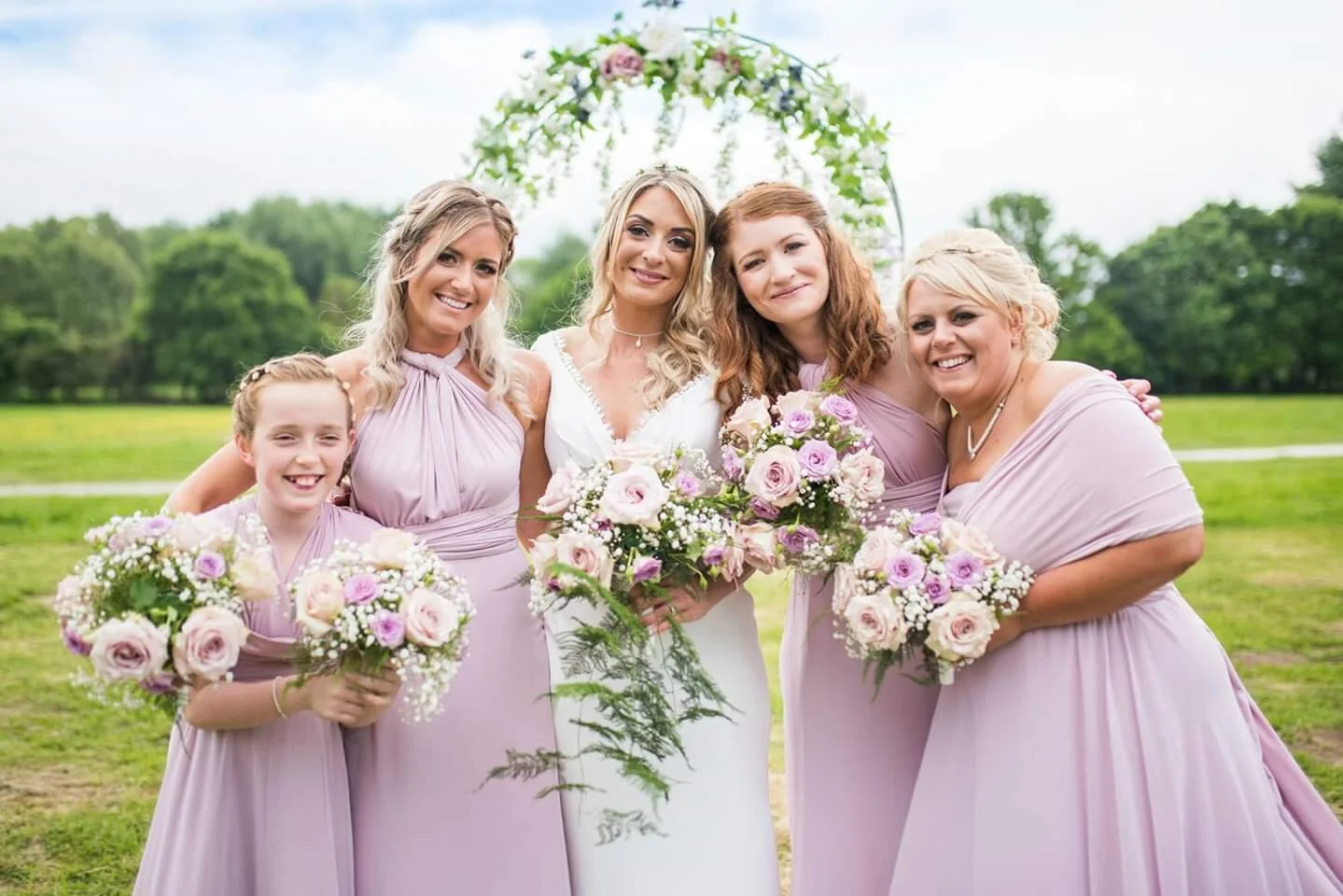 bride and her bridesmaids