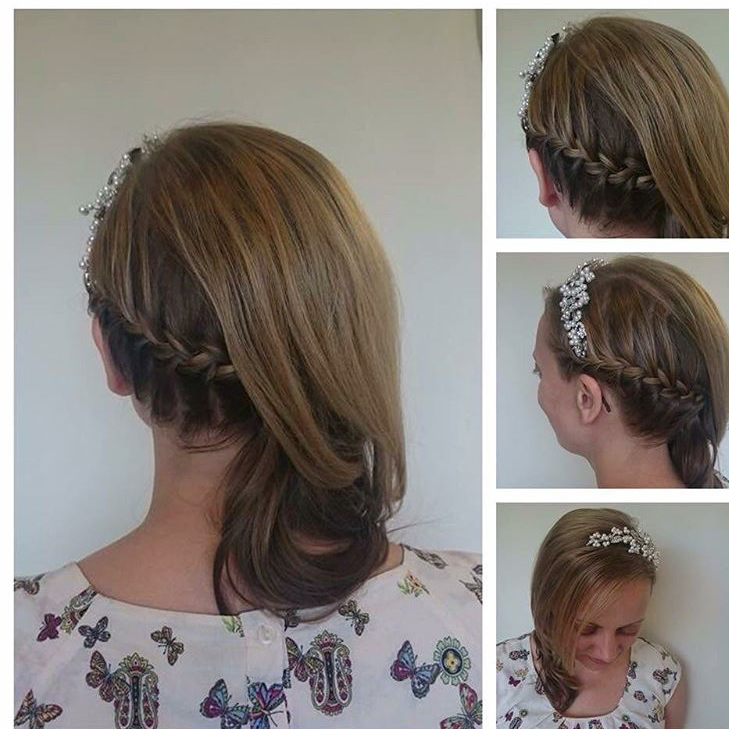 french side braid and curls 