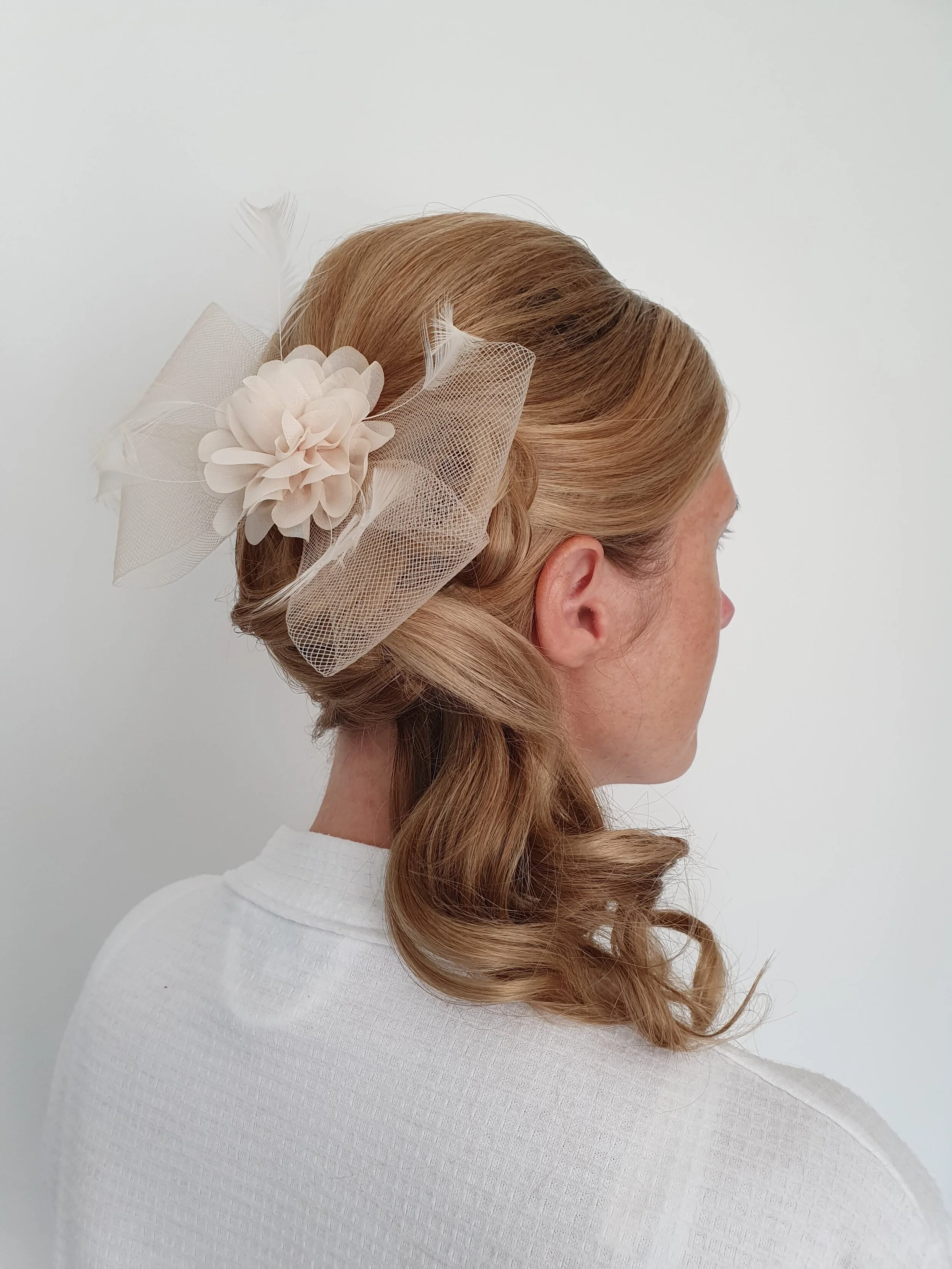 loose curl side pony wedding hair up 