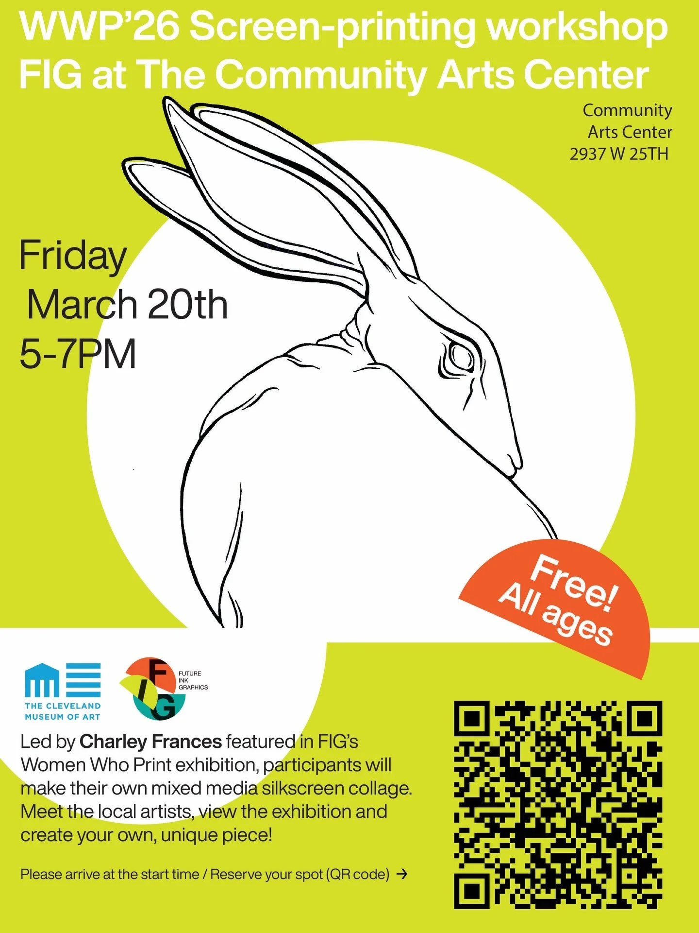 Want to make some free art with me? Swing through next Friday, March 20th from 5-7pm to pull your own screen print of one of my designs at @clevelandmuseumofart westside campus on W.25th Community Art Center @cmaplay ✨ HIGHLY recommend checking out t