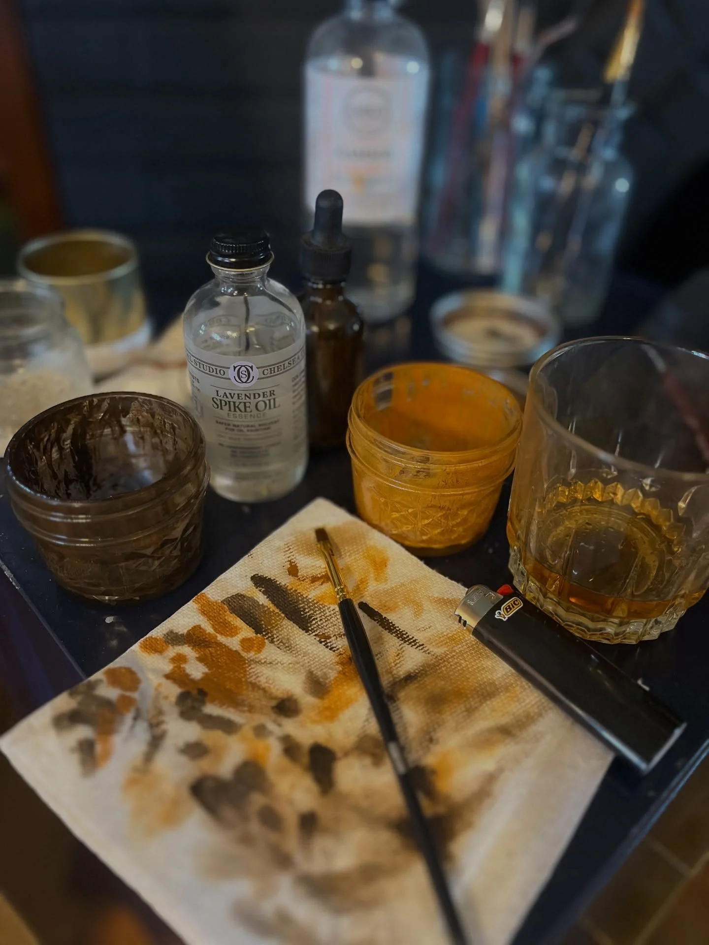 The palette of underpainting &amp; vices 🤎🧡🖤