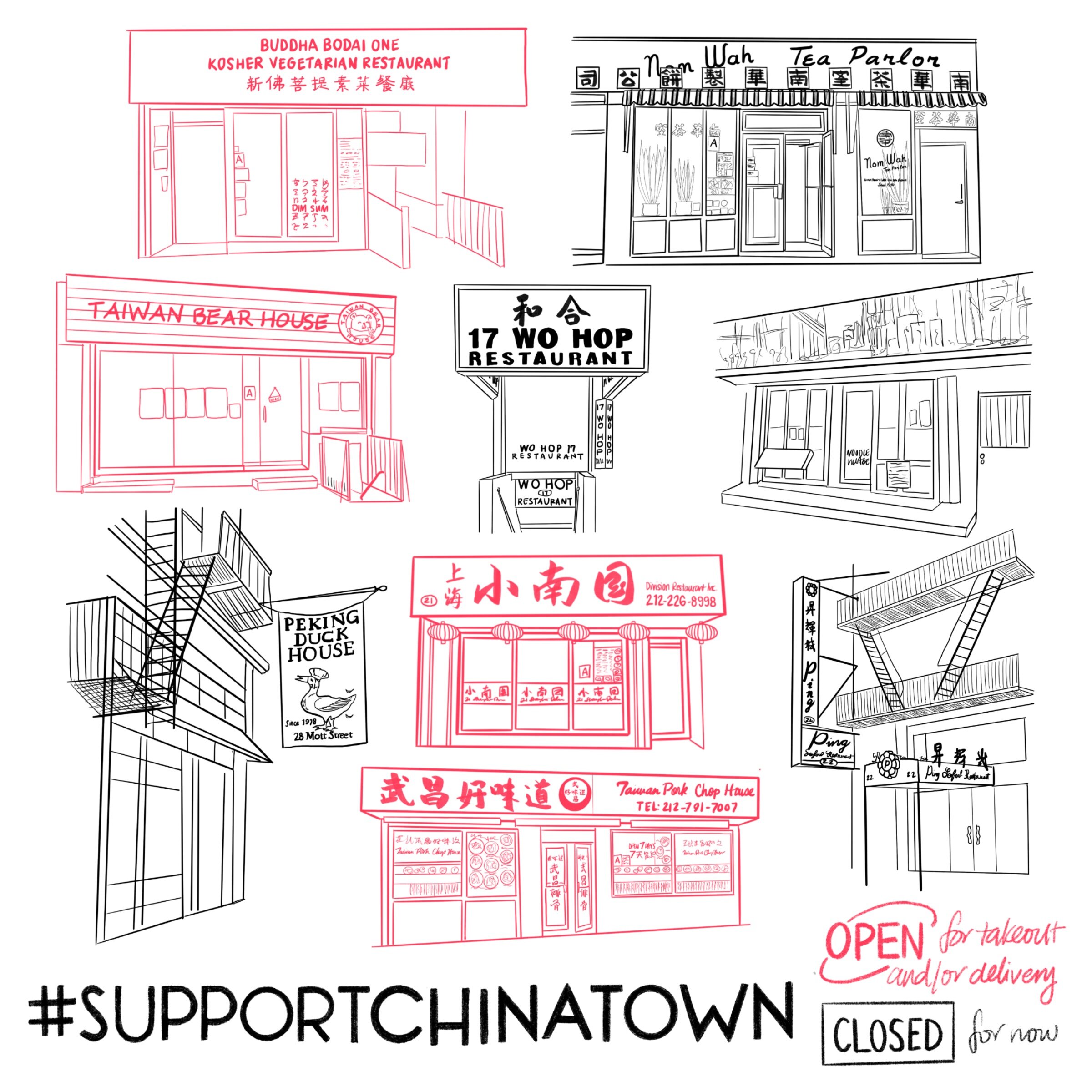 The 31-year-old illustrator Felicia Liang uses her art to keep New Yorkers updated with the current state of Chinatown. Art courtesy of Felicia Liang