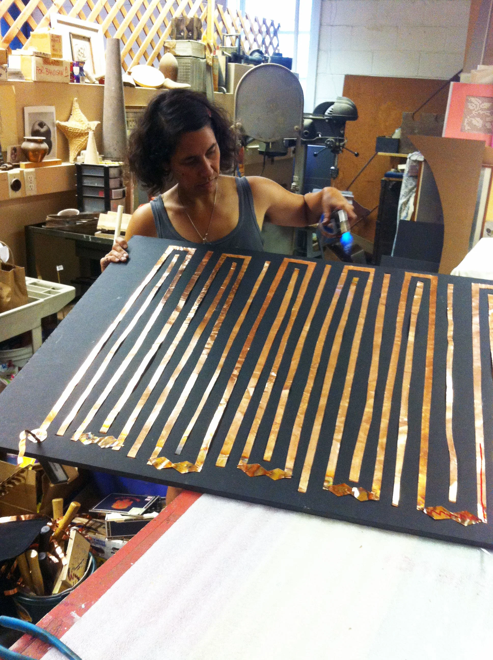 making the giant circuit boards