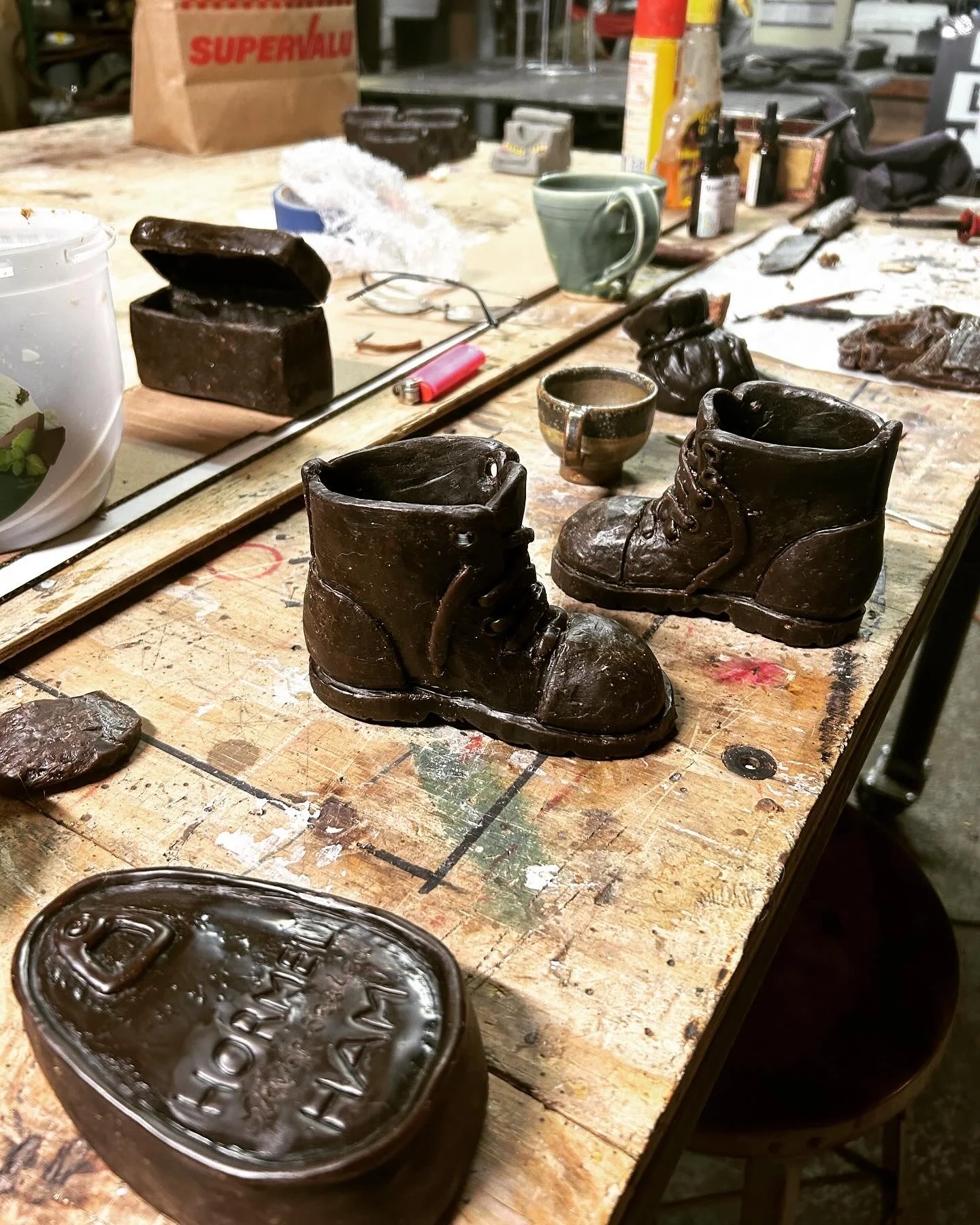 wax work for casting in bronze