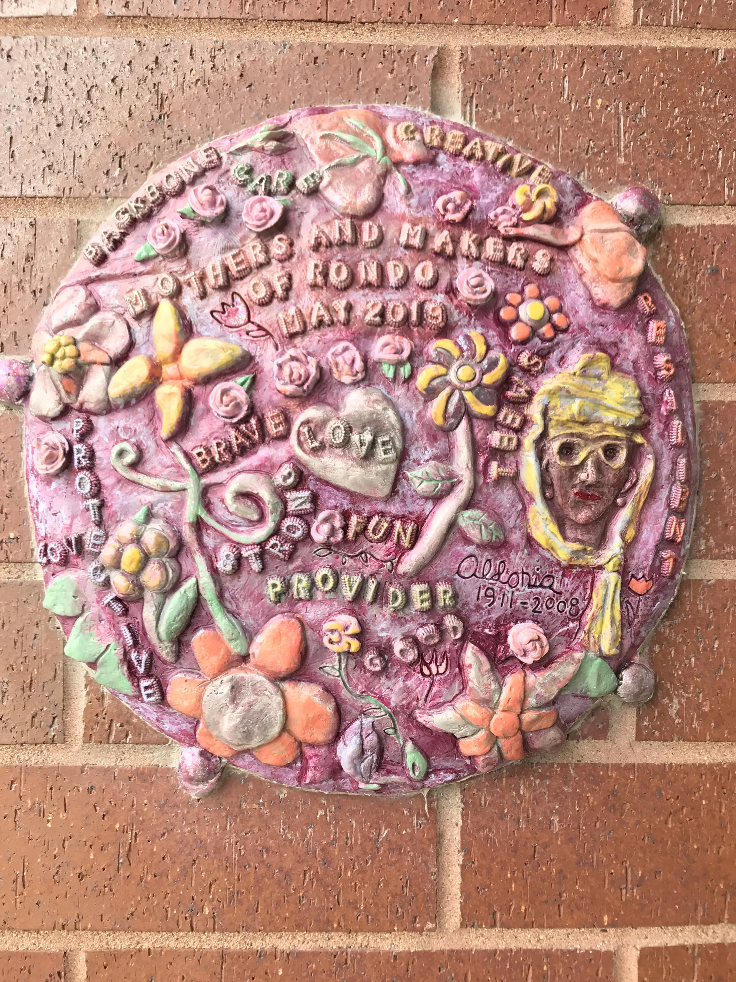 mother's of Rondo plaque cast aluminum