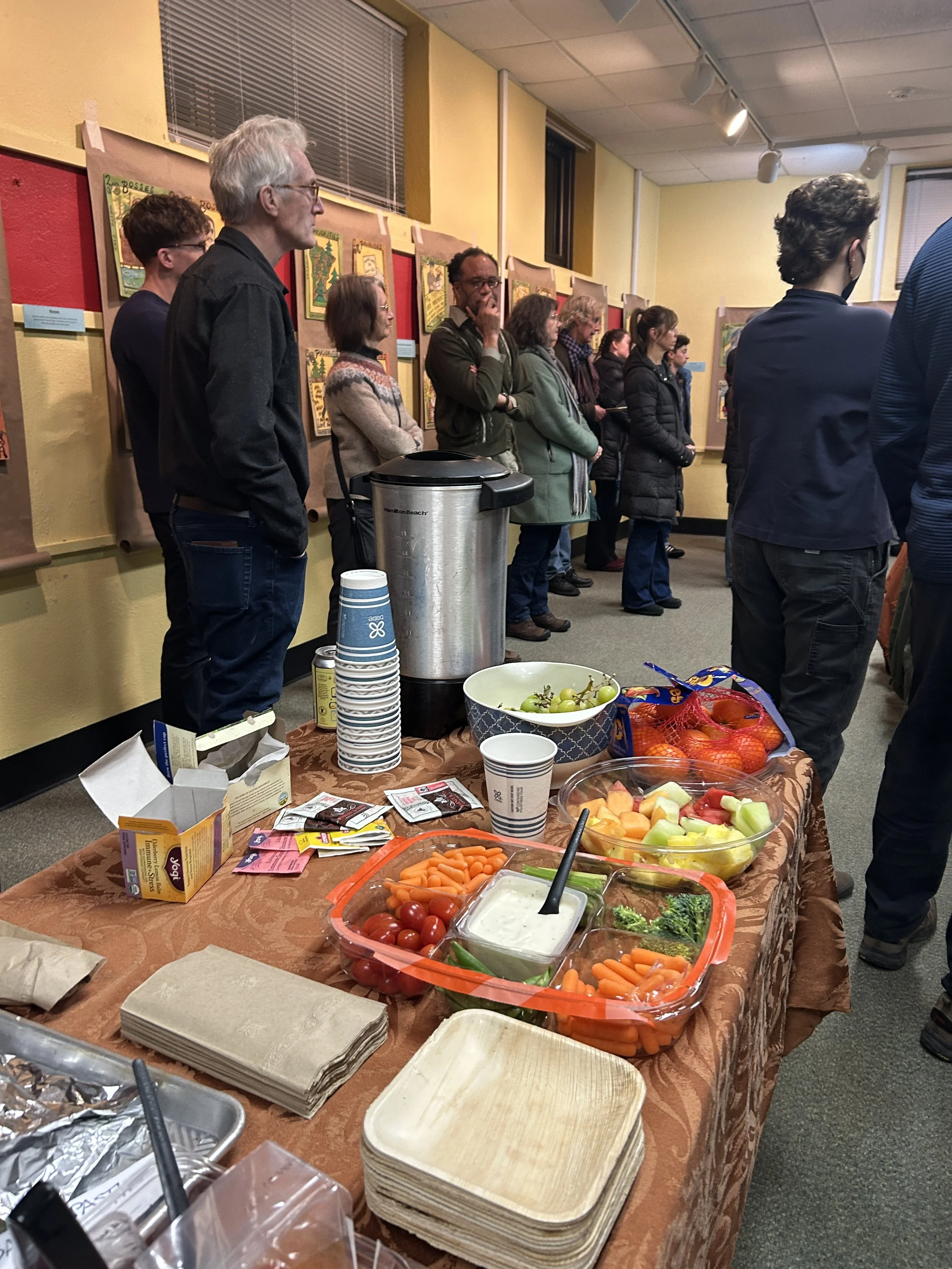 the amazing food including rutabaga pasties at  the East Side Freedom Library opening! 