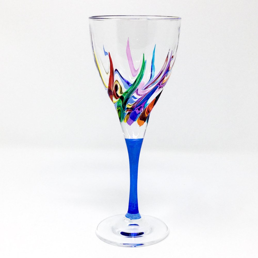 Trix Murano Wine Glass, 9 oz - Venice, Italy  Poppi Italian Leather