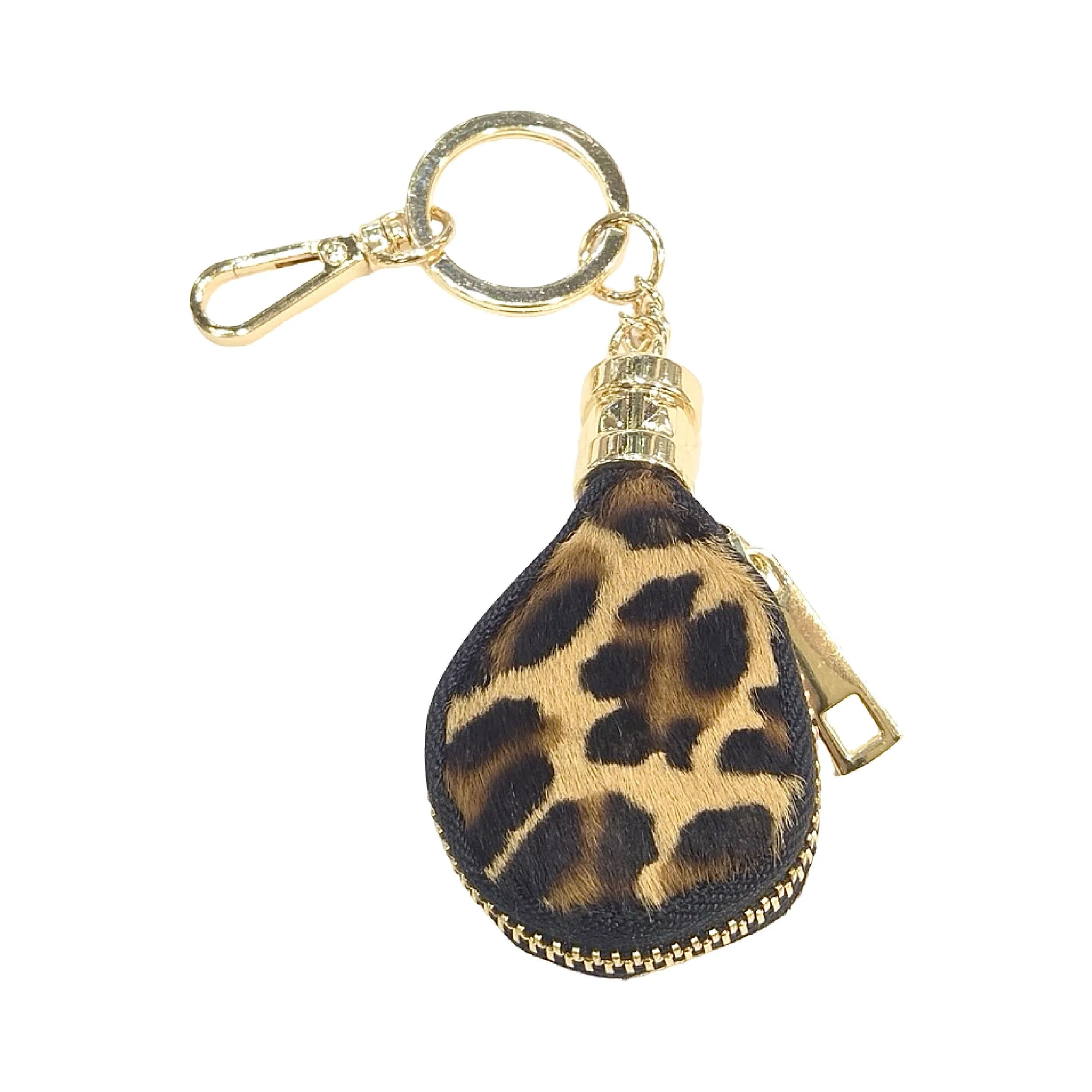 Cowhide Leather Charm Keychain