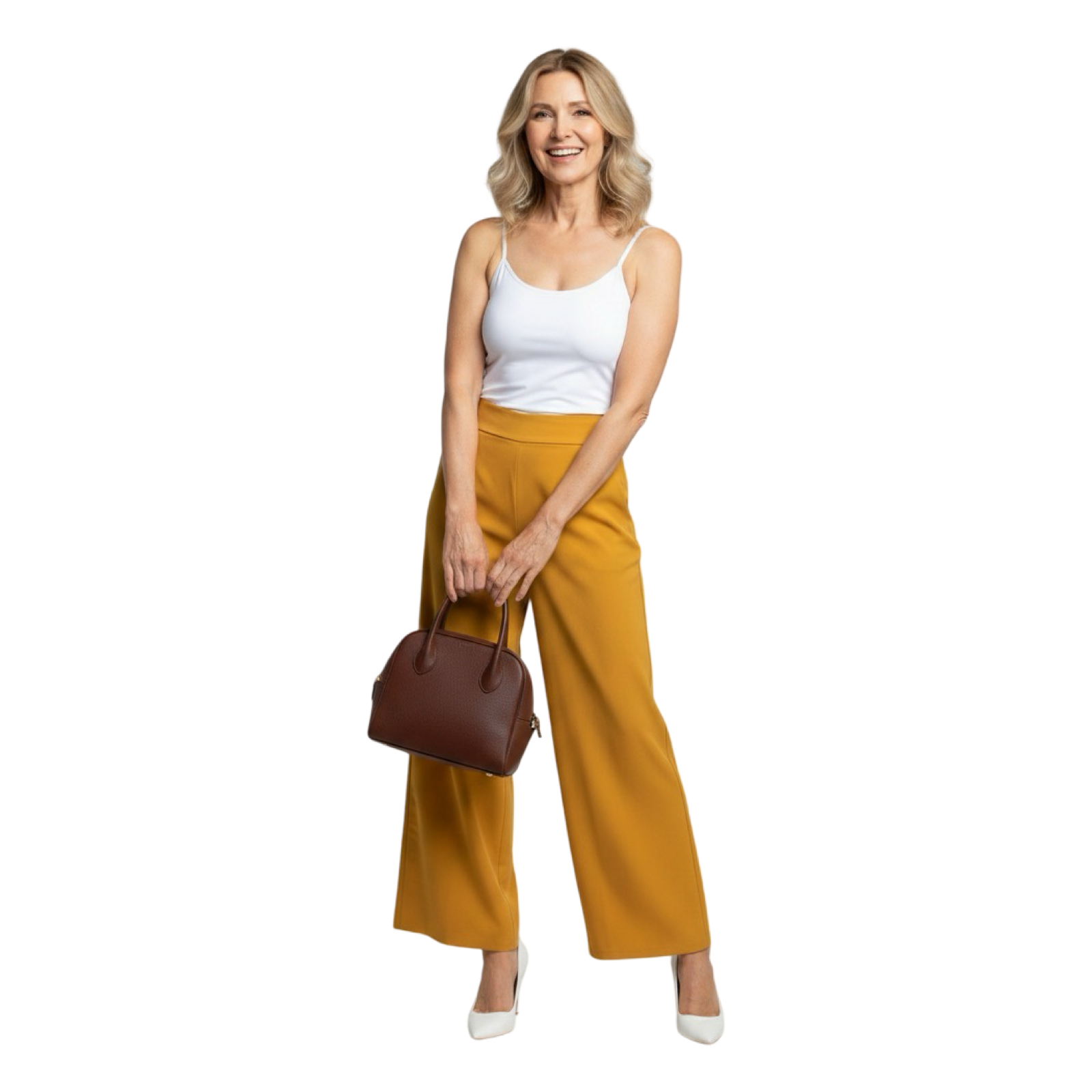 Wide-Leg Pull-On Cotton Pant